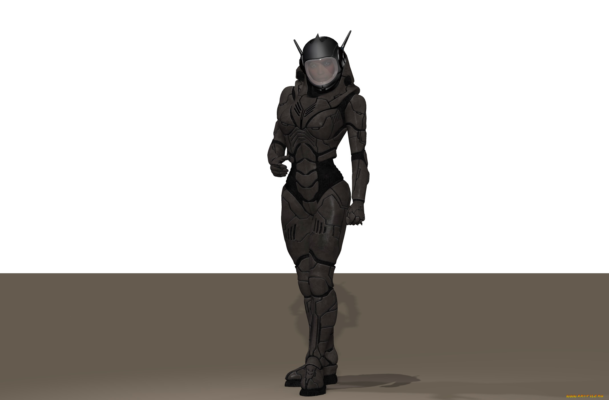 3д, графика, фантазия, , fantasy, астронавт, фон, взгляд, девушка