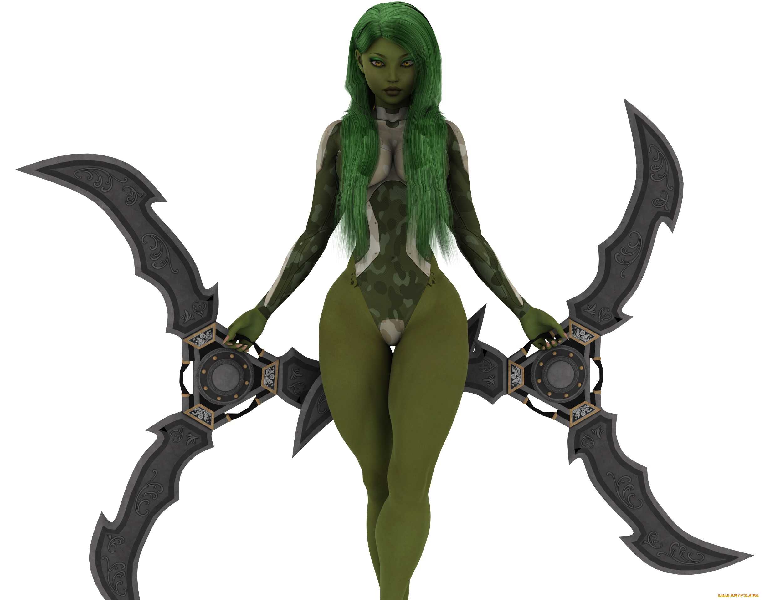 3д, графика, существа, , creatures, фон, взгляд, халк, оружие