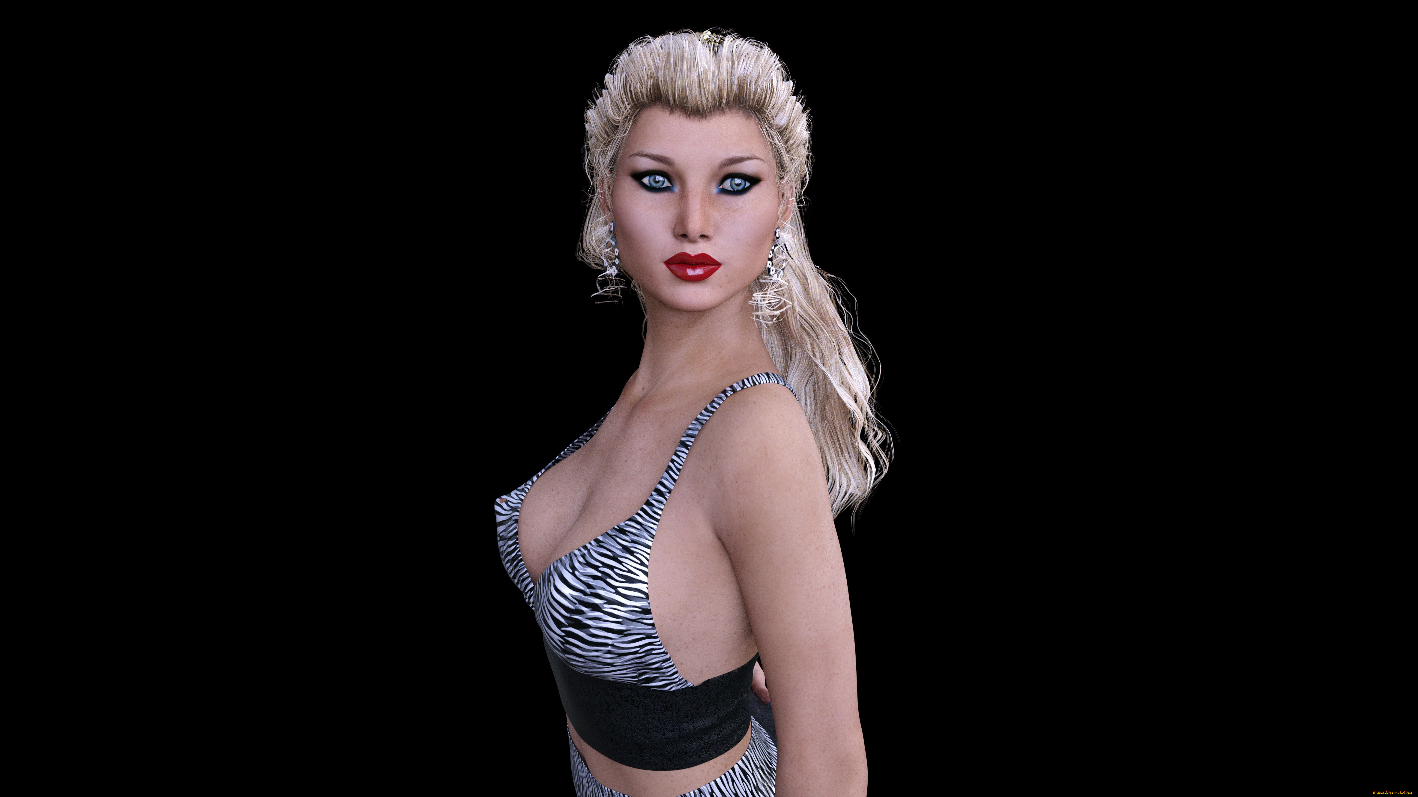 3д, графика, люди, , people, девушка, взгляд, фон, блондинка