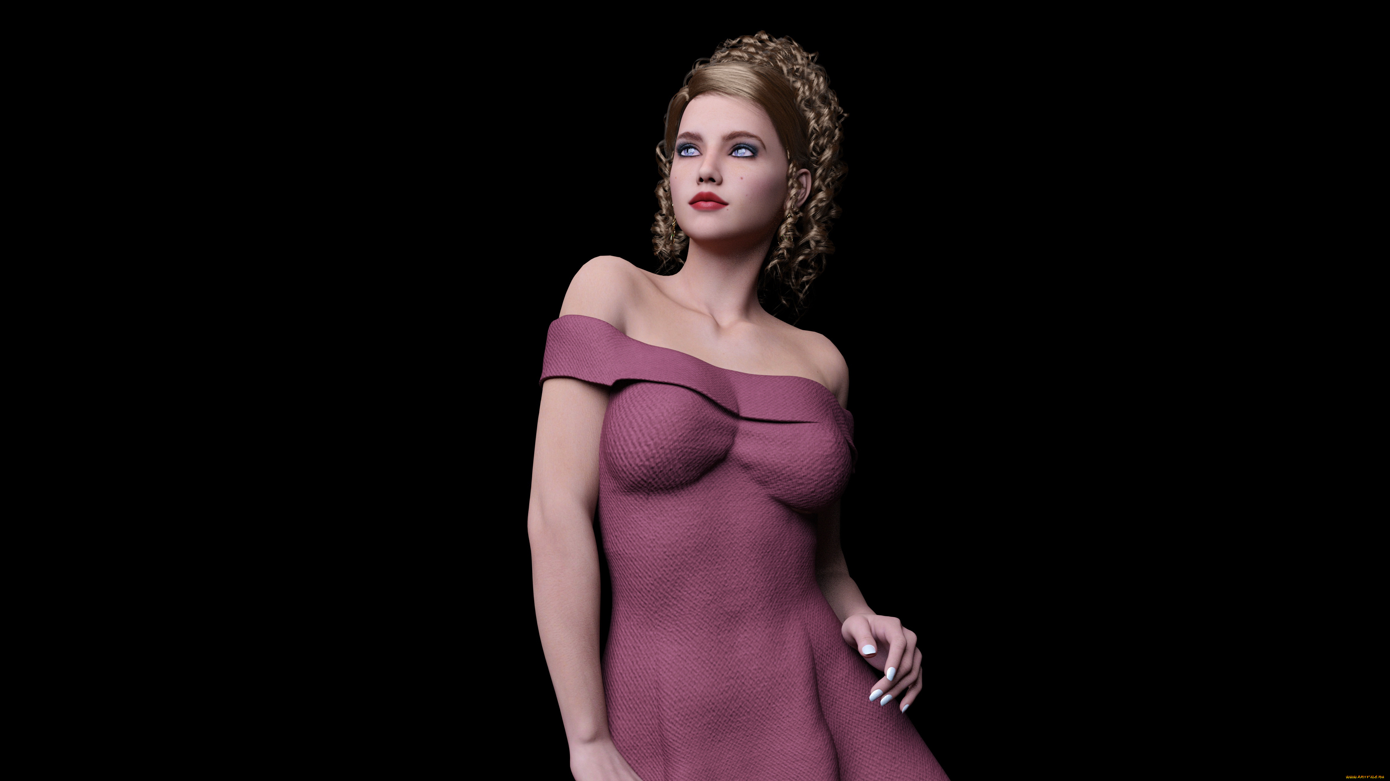 3д, графика, люди, , people, девушка, взгляд, фон