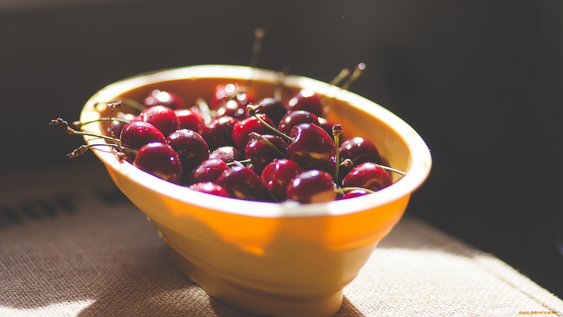 еда, вишня, , черешня, вишни, миска