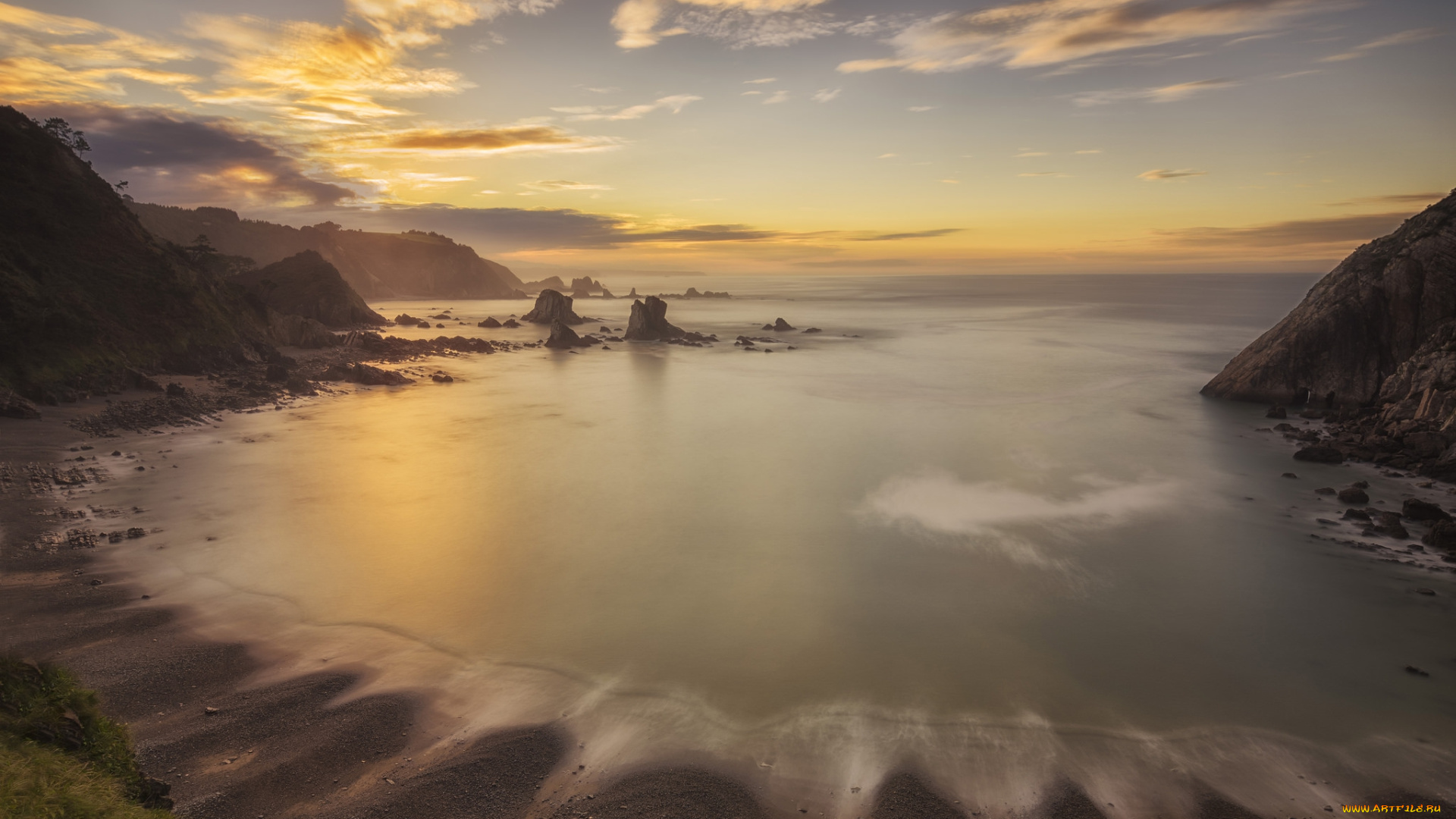 природа, побережье, море, берег