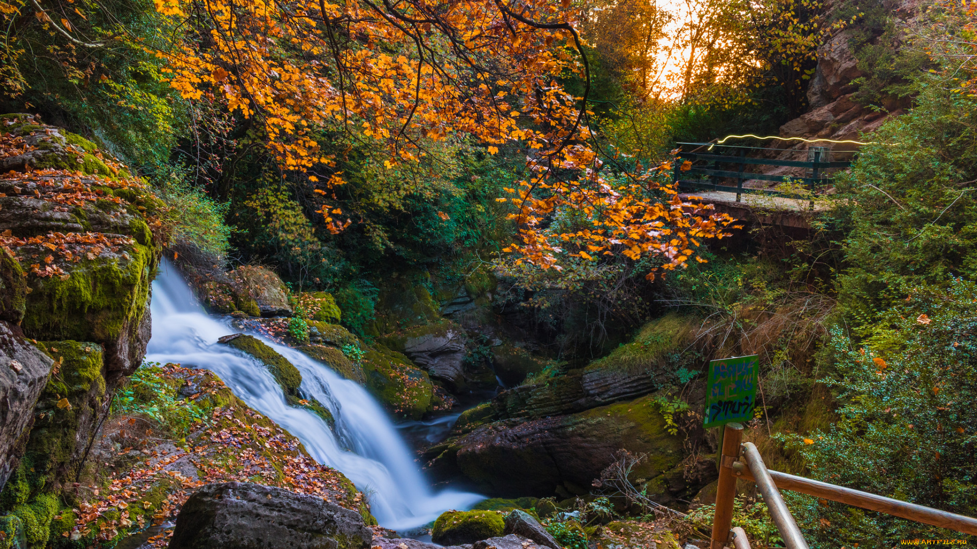 природа, водопады, водопад, река, лес