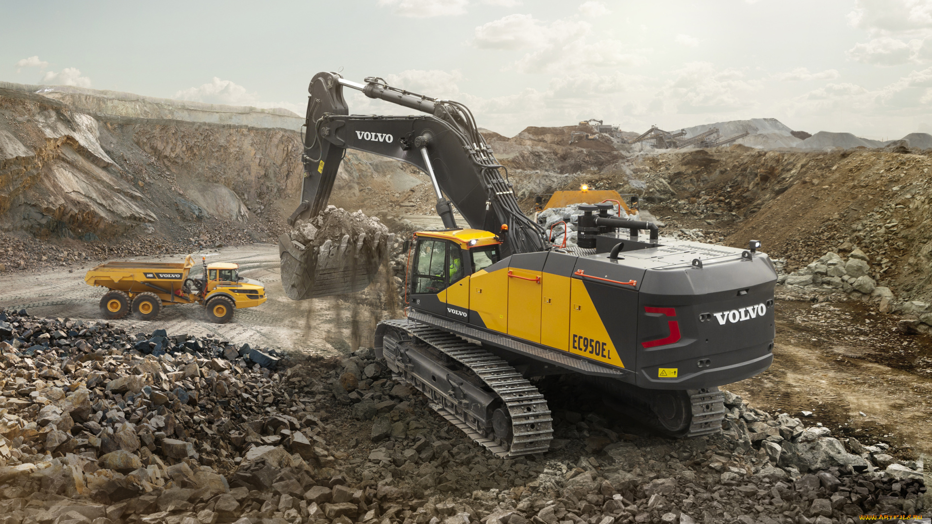 техника, экскаваторы, volvo