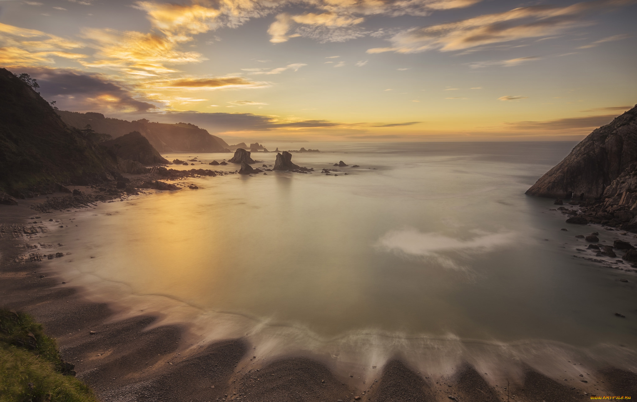 природа, побережье, море, берег