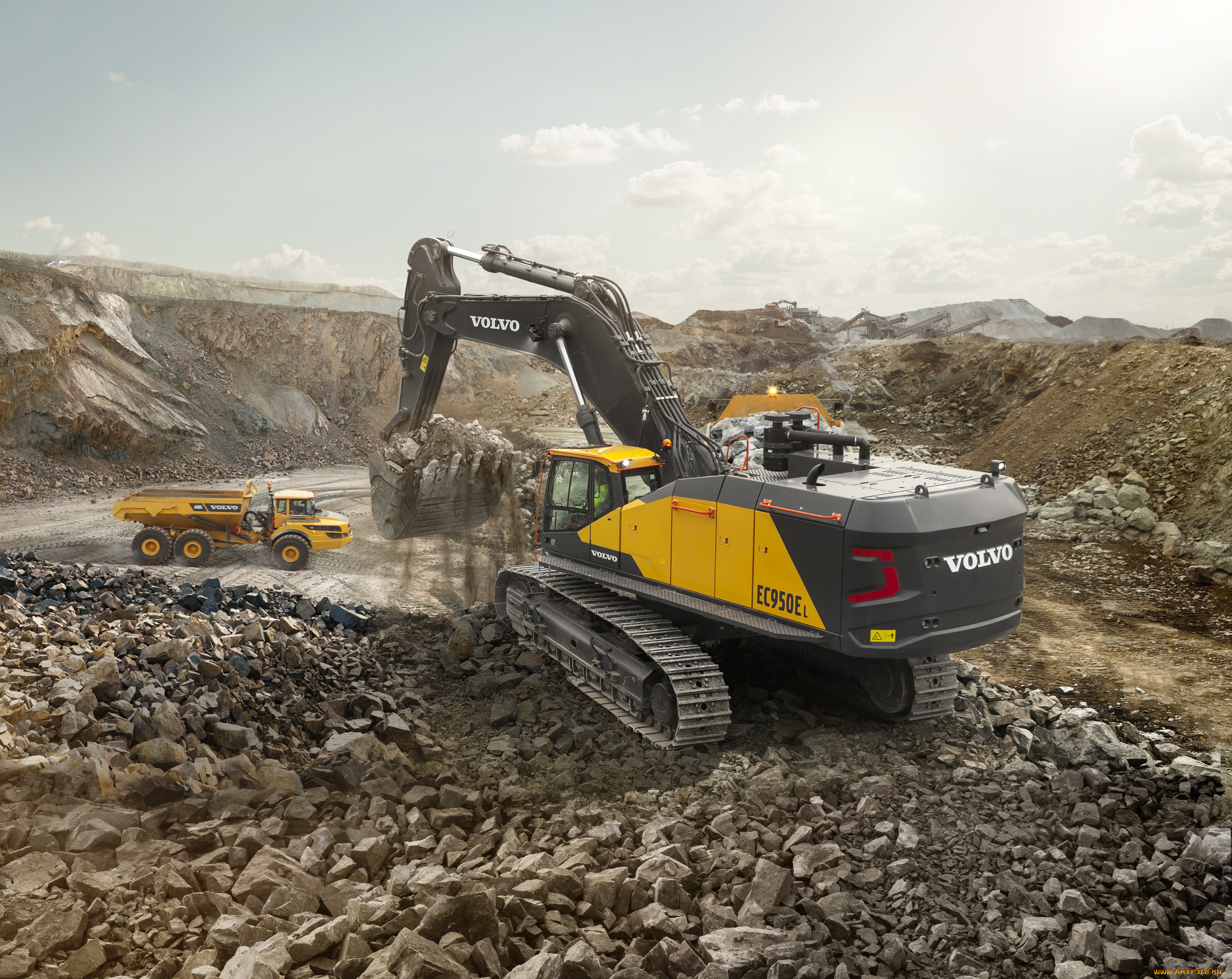 техника, экскаваторы, volvo