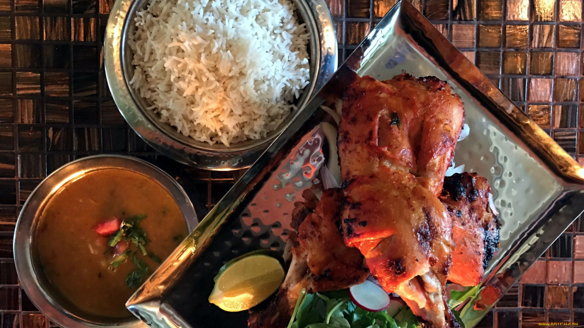 еда, мясные, блюда, курица, индийская, рис, кухня