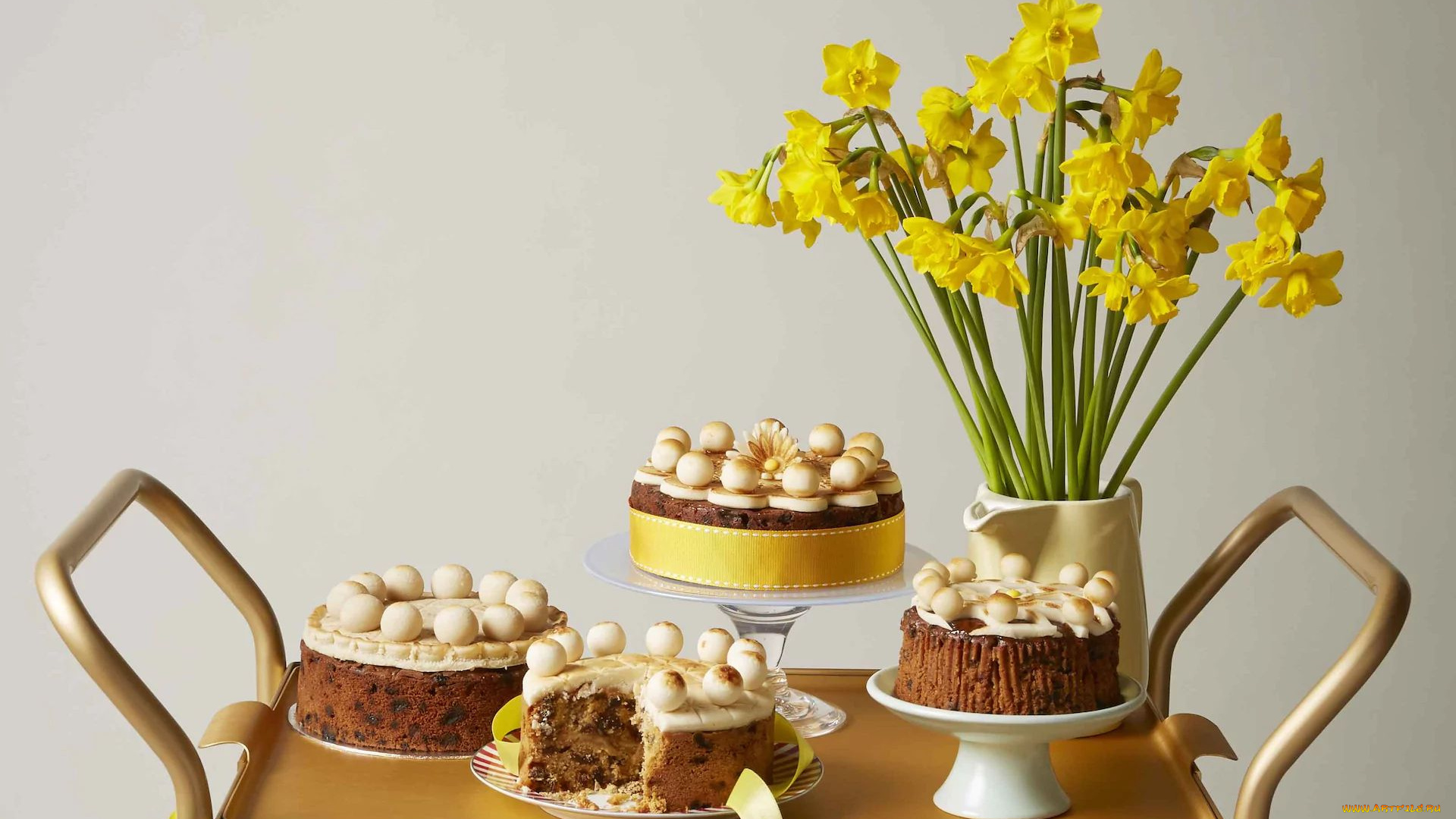 еда, торты, лакомство, торт, нарициссы