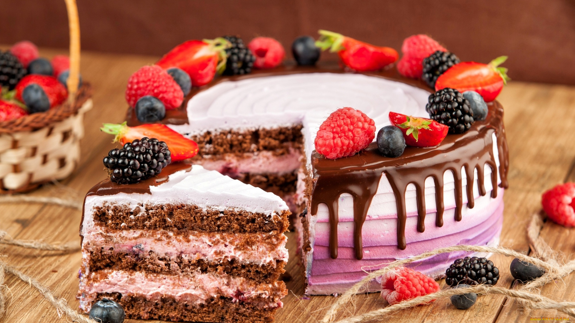 еда, торты, малина, ежевика, торт, лакомство