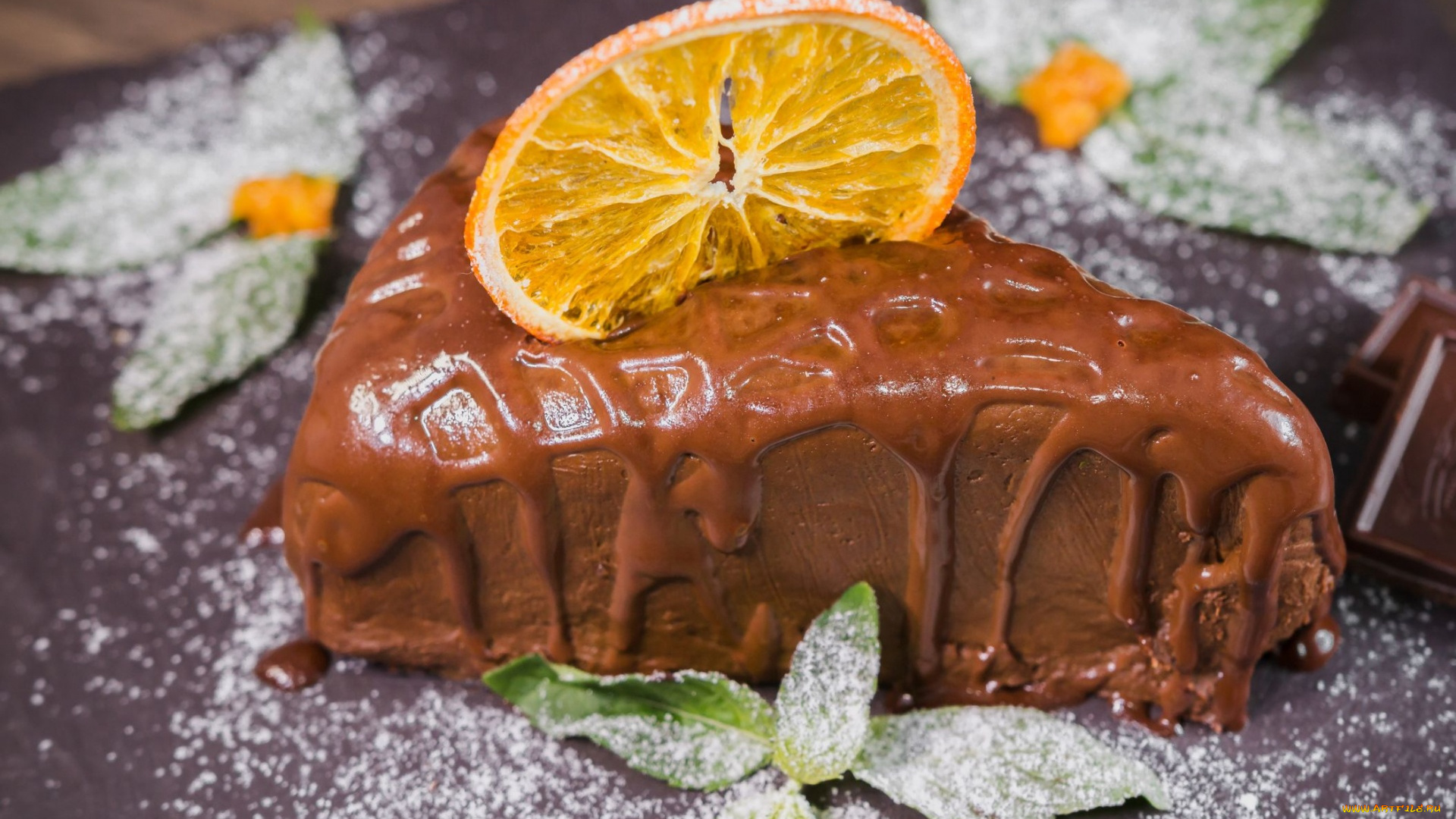 еда, торты, торт, мята, лакомство, глазурь