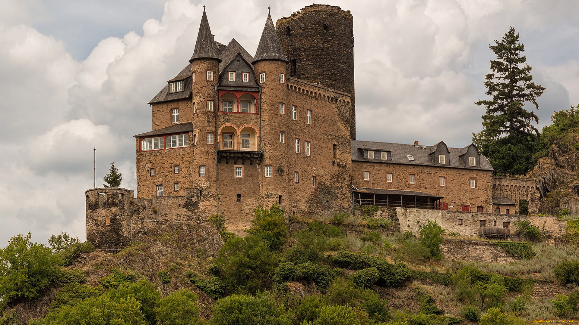 katz, castle, города, замки, германии, простор