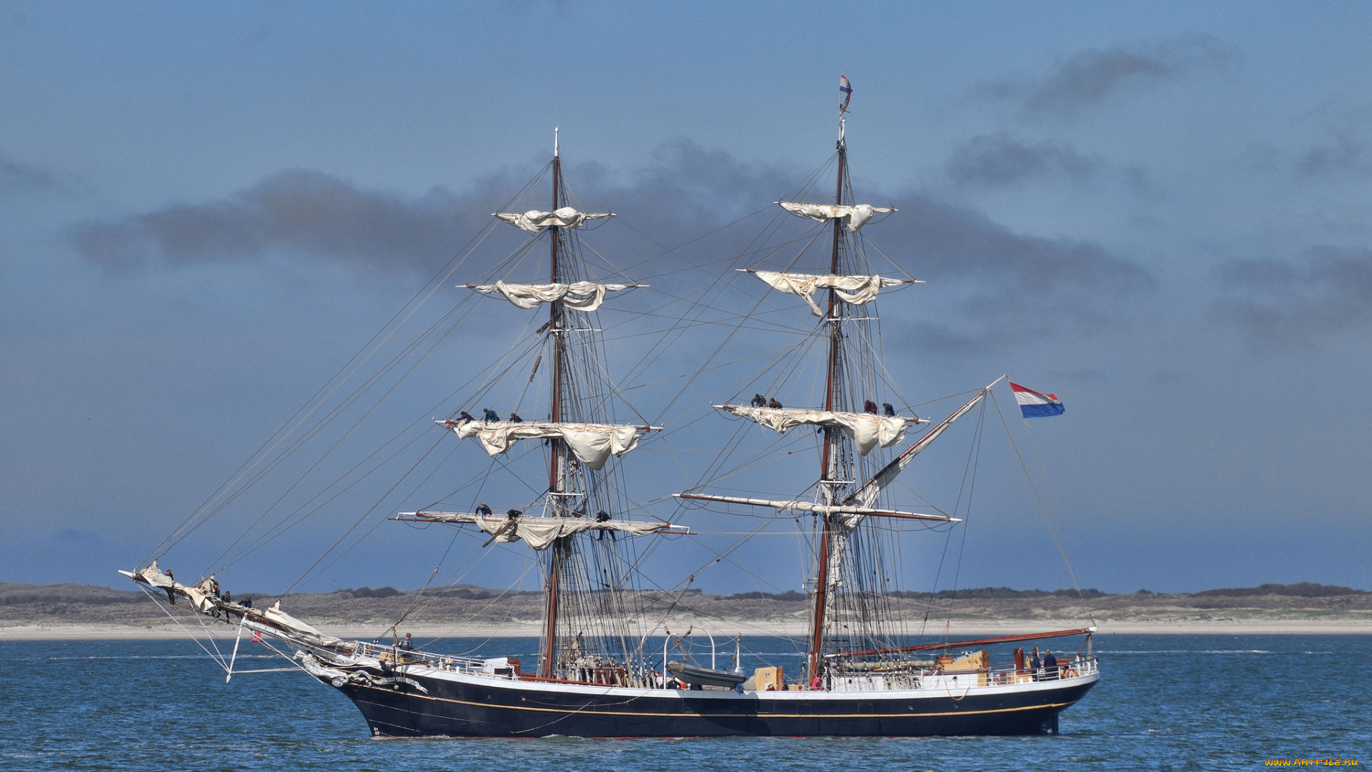 корабли, парусники, паруса, мачты