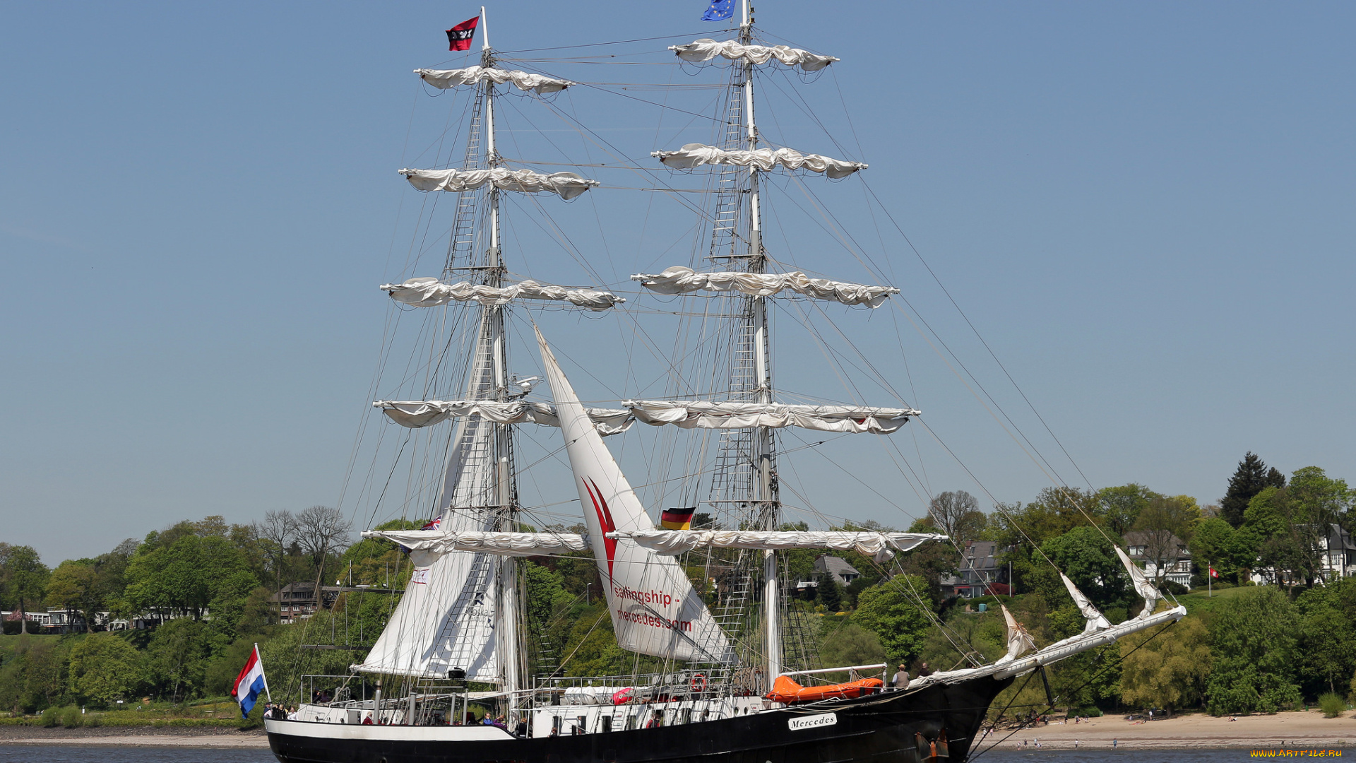 корабли, парусники, паруса, мачты