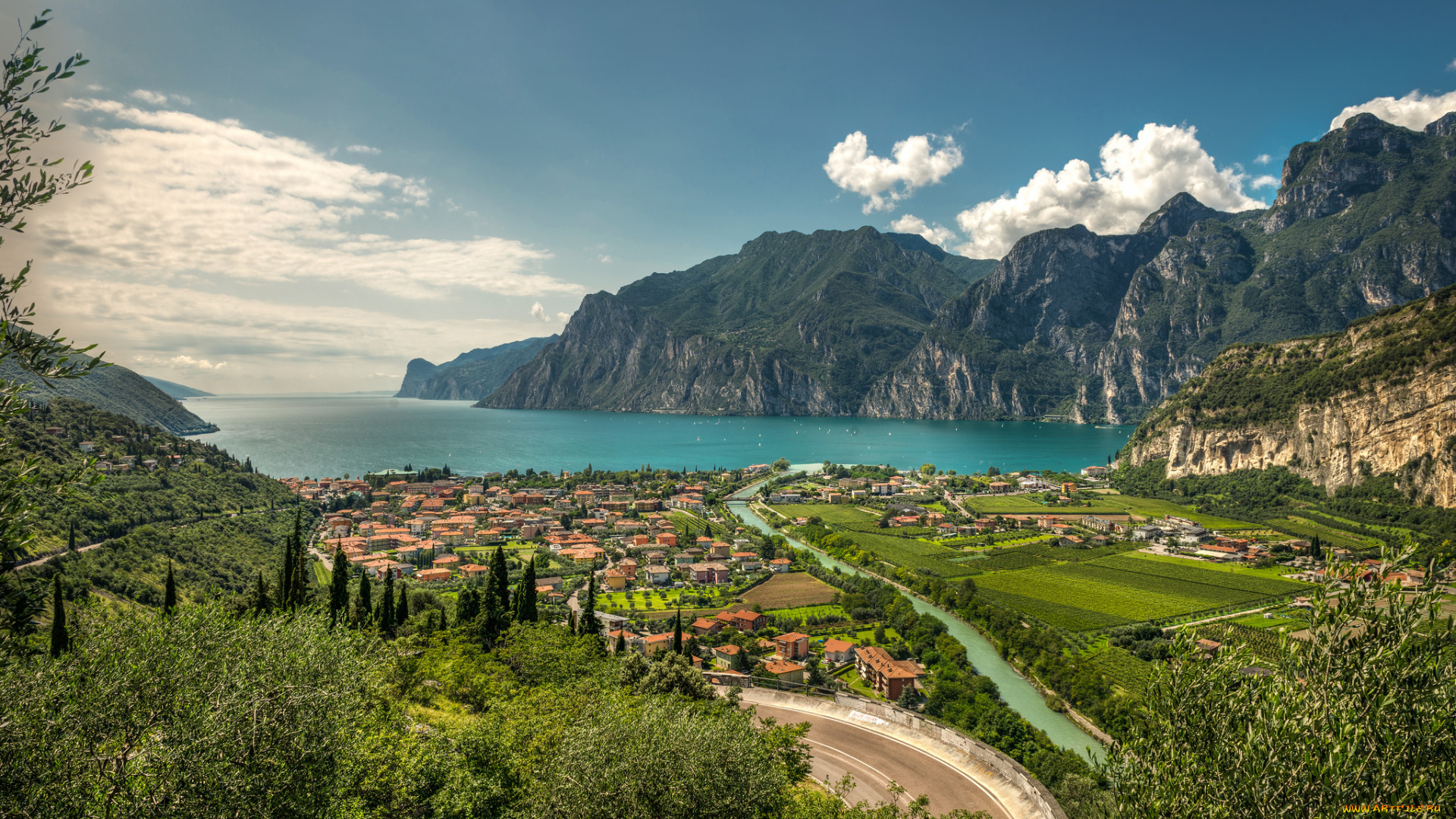 lago, di, garda, города, -, панорамы, простор