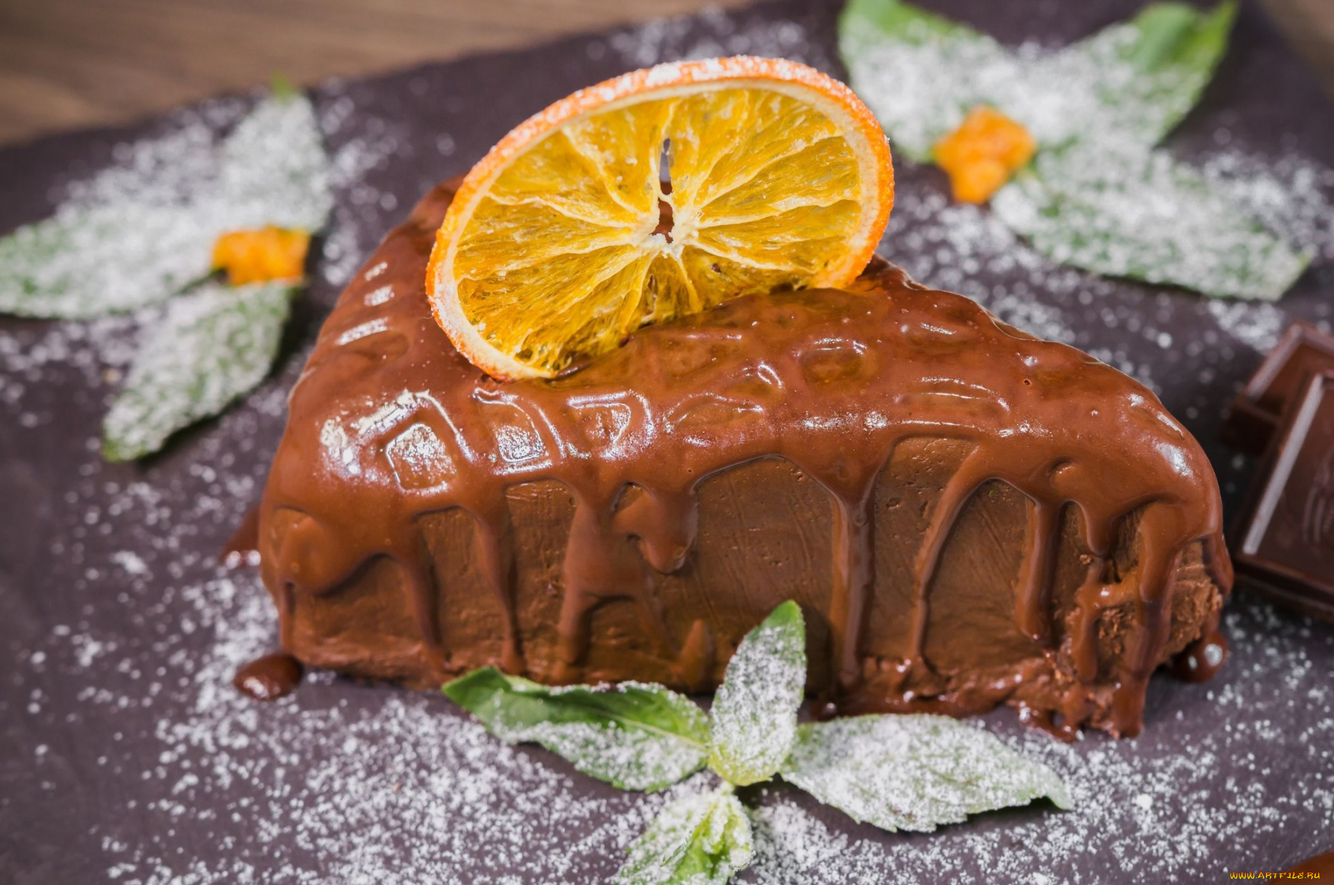 еда, торты, торт, мята, лакомство, глазурь