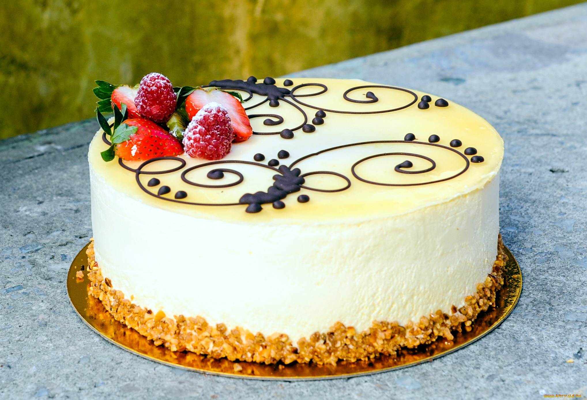 еда, торты, лакомство, клубника, торт, малина