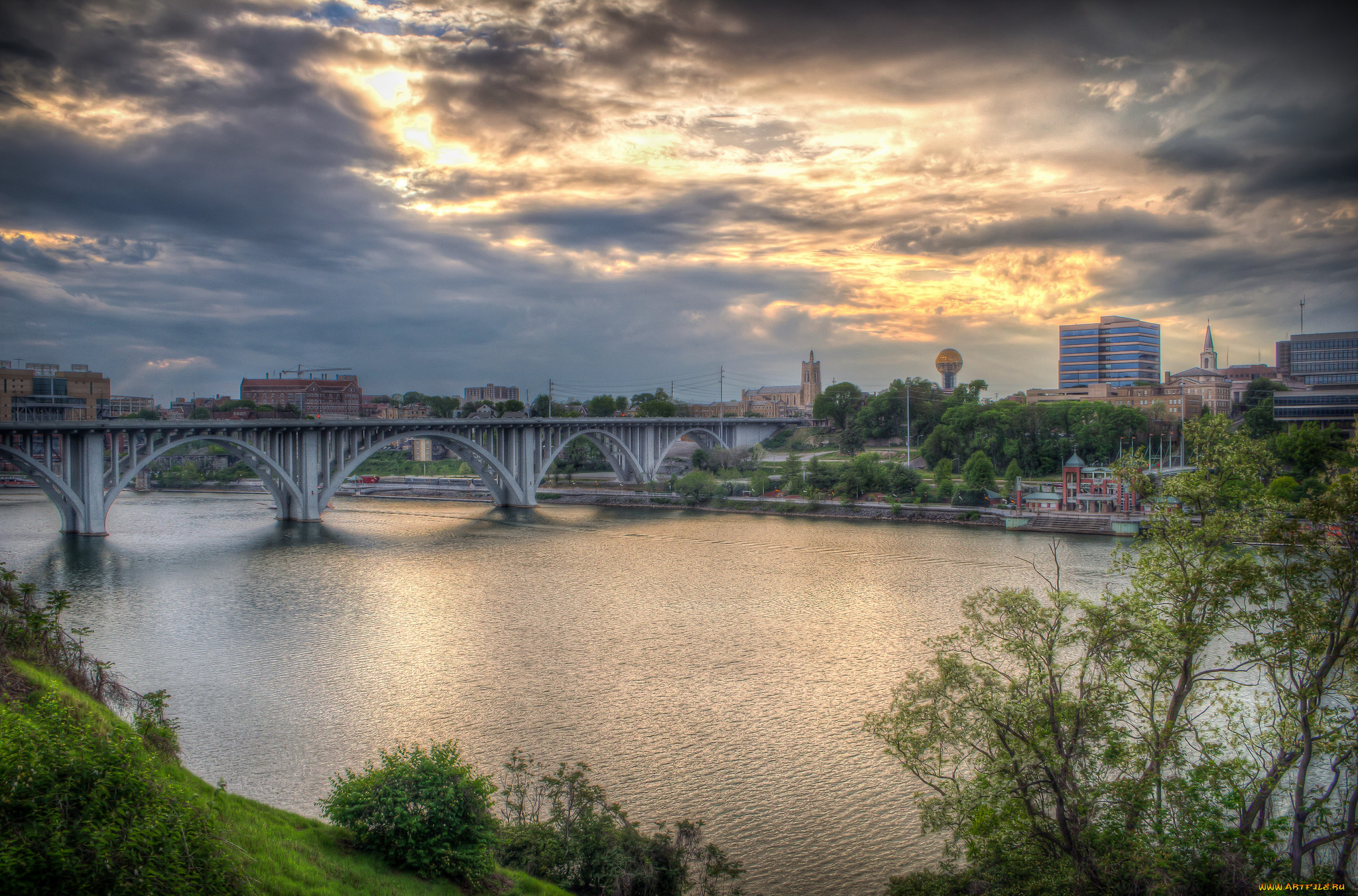 knoxville, , tn, города, -, мосты, простор