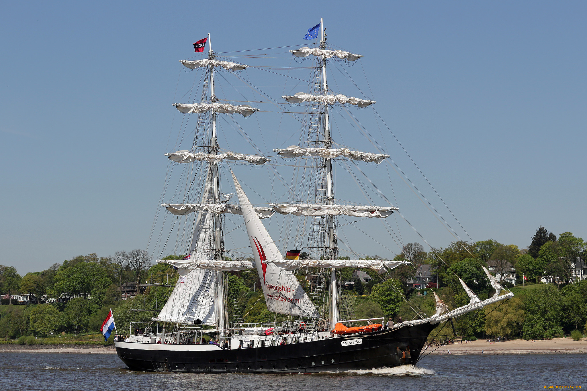 корабли, парусники, паруса, мачты