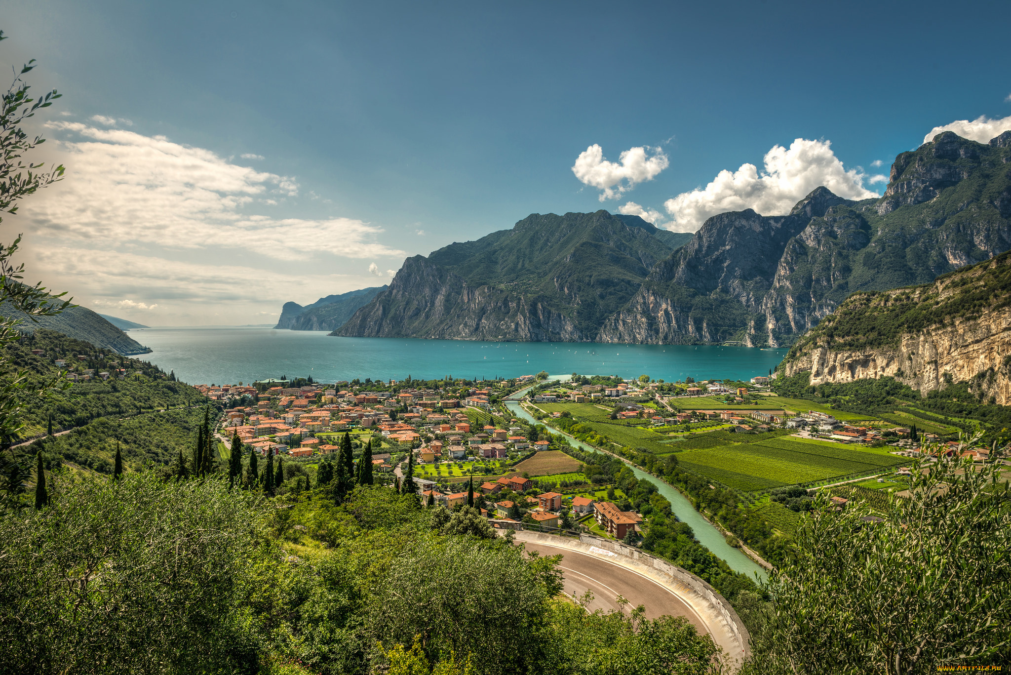 lago, di, garda, города, -, панорамы, простор