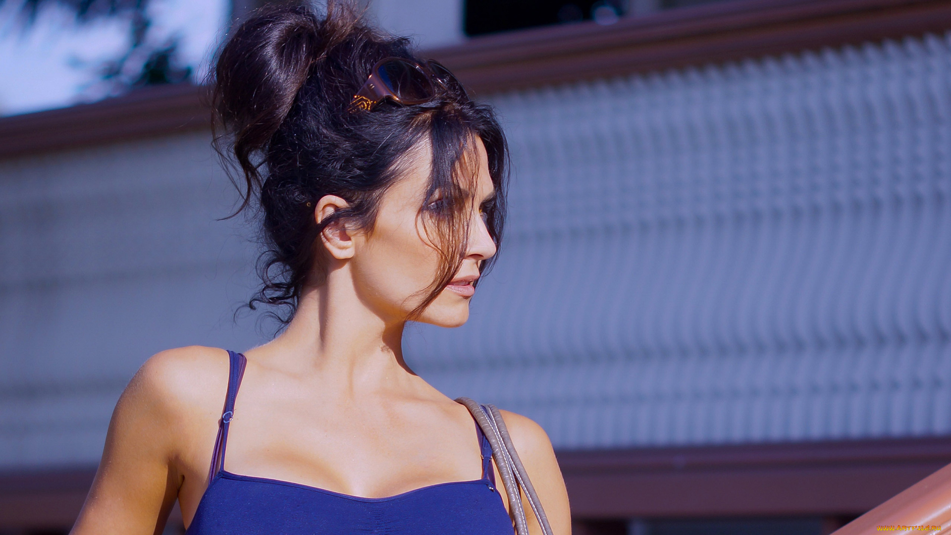 девушки, denise, milani, прядь, топ, брюнетка