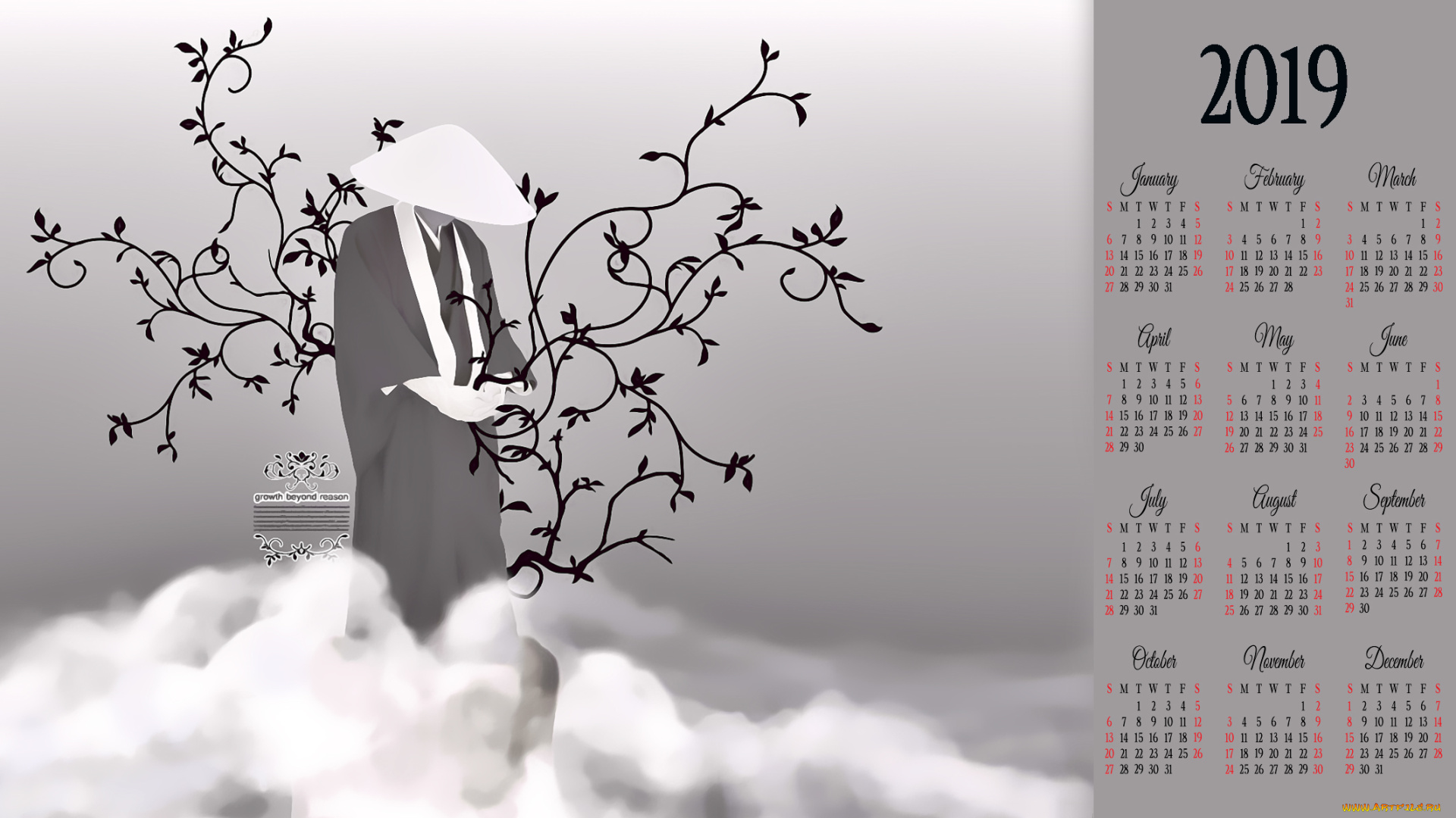 календари, рисованные, , векторная, графика, человек, шляпа, узор, фон