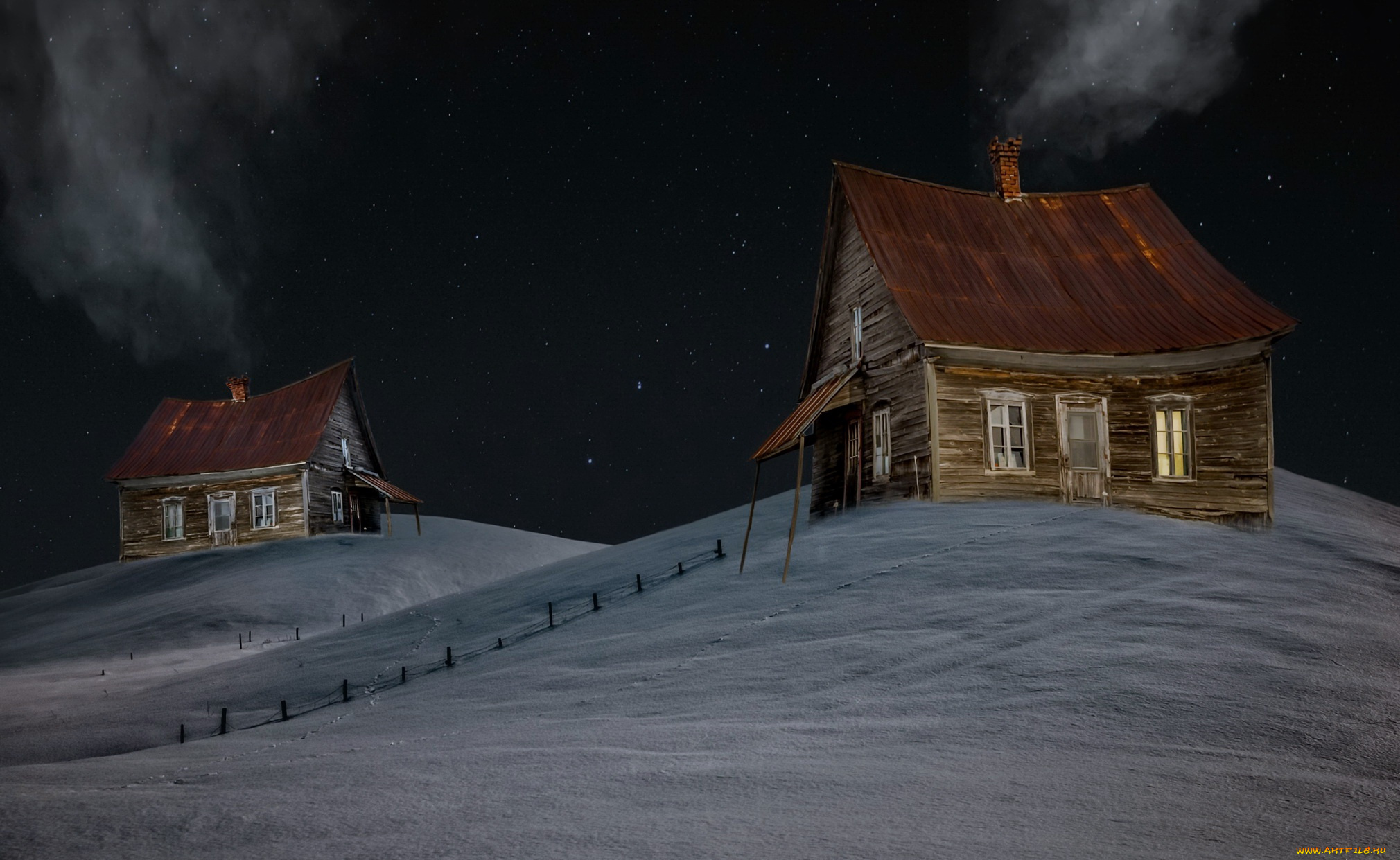 города, -, здания, , дома, домики, фон, ночь