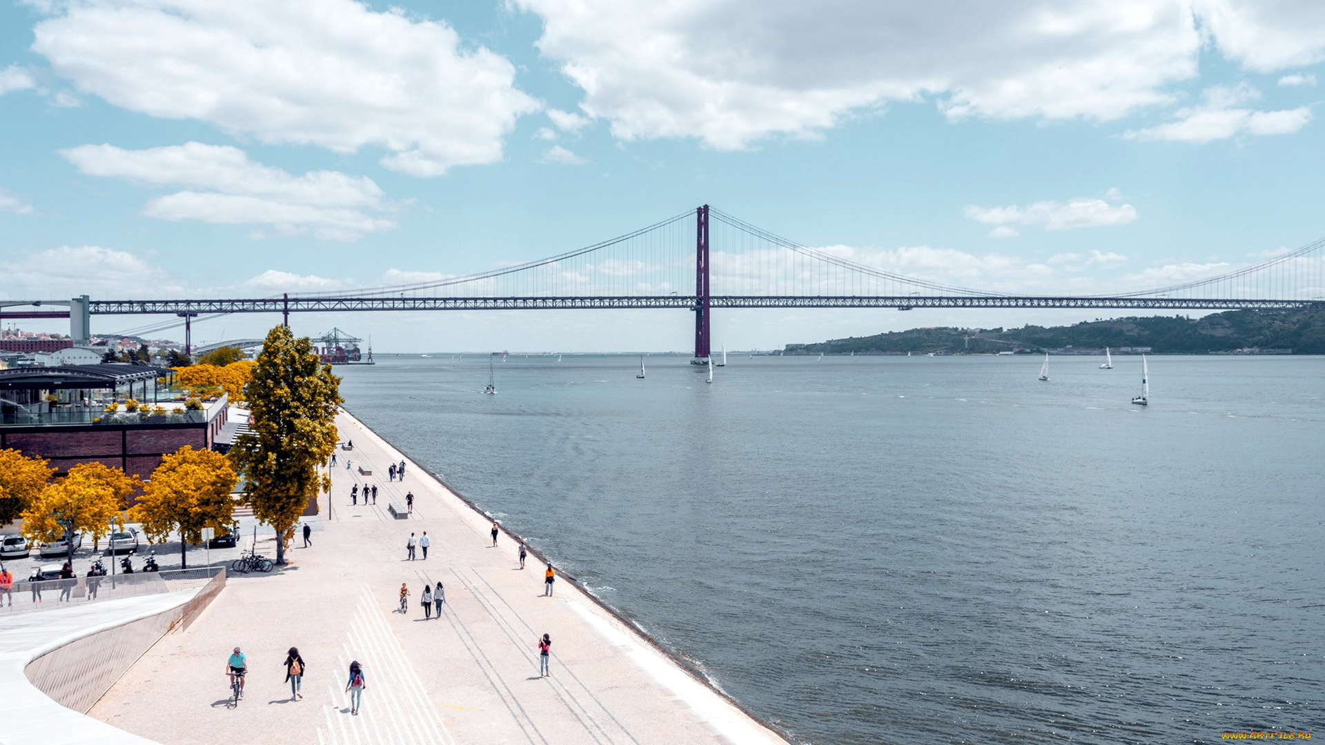 города, лиссабон, , португалия, мост