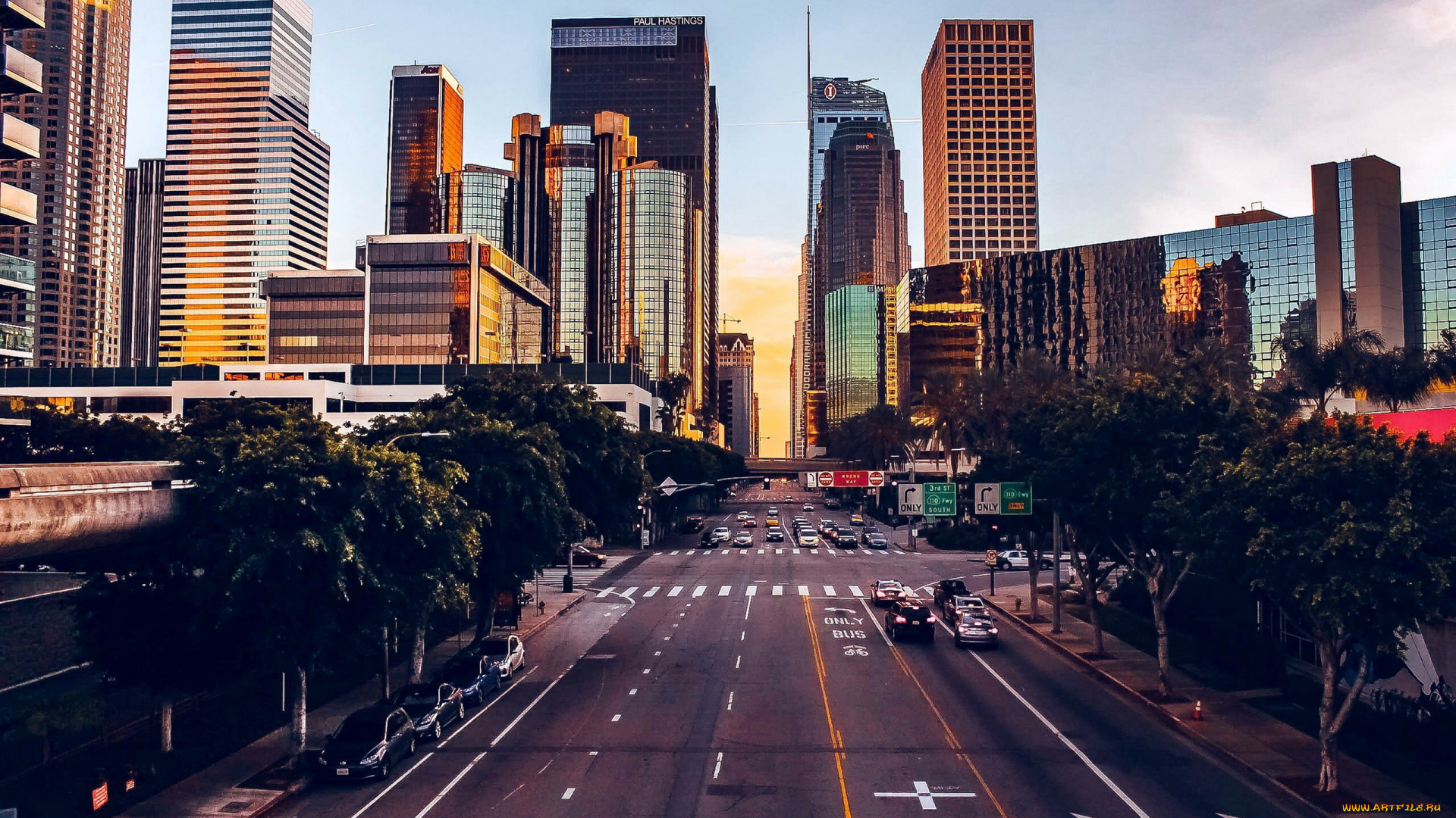 города, лос-анджелес, , сша, панорама