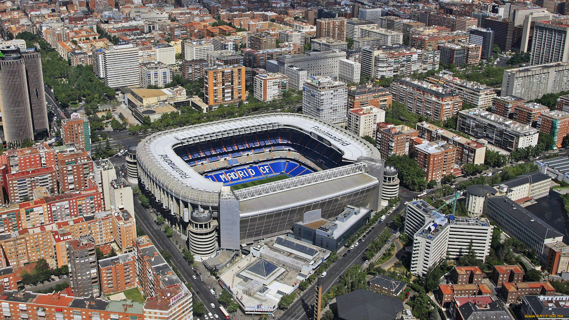 города, мадрид, , испания, панорама, стадион