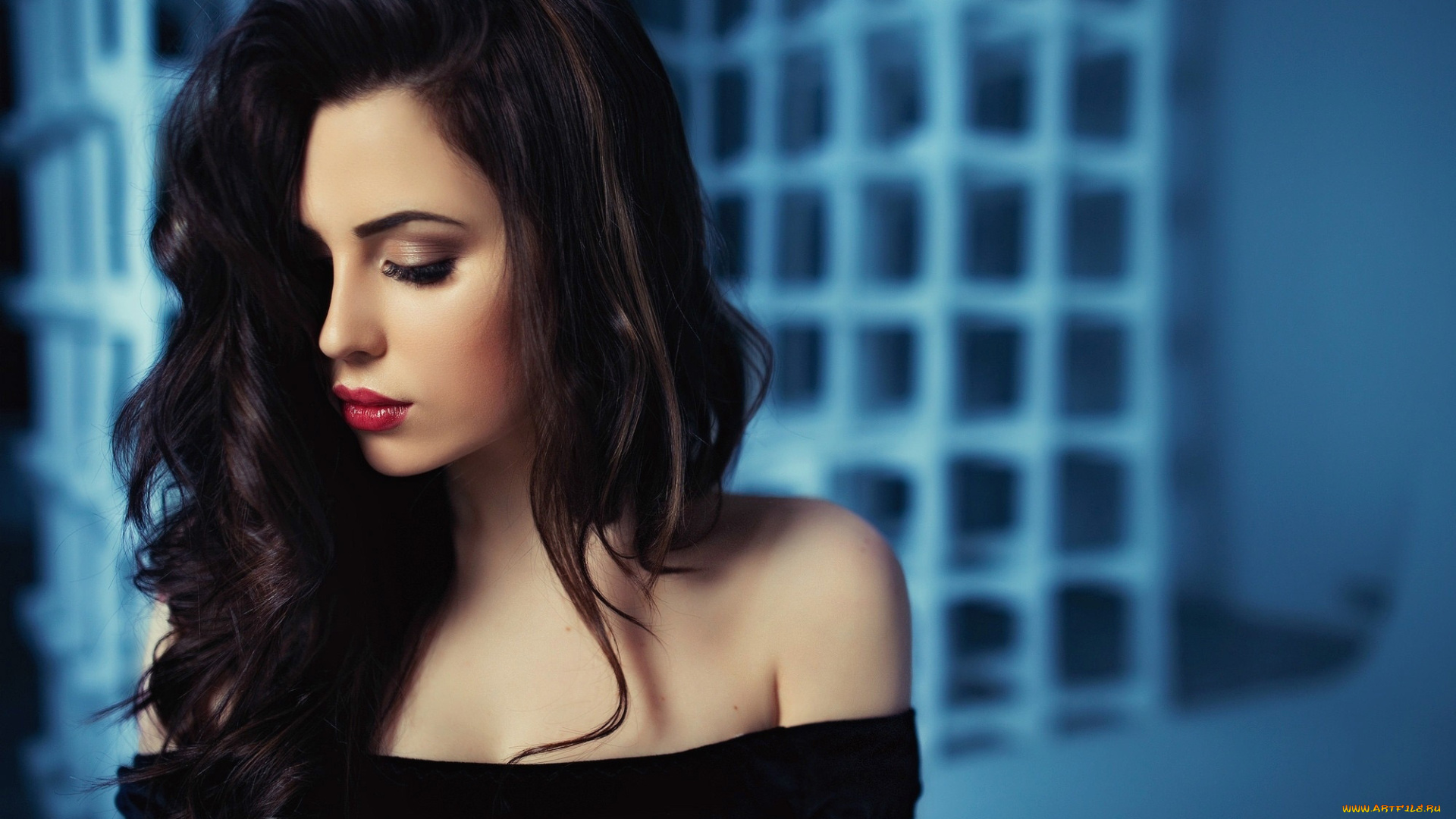 девушки, -, лица, , портреты, брюнетка