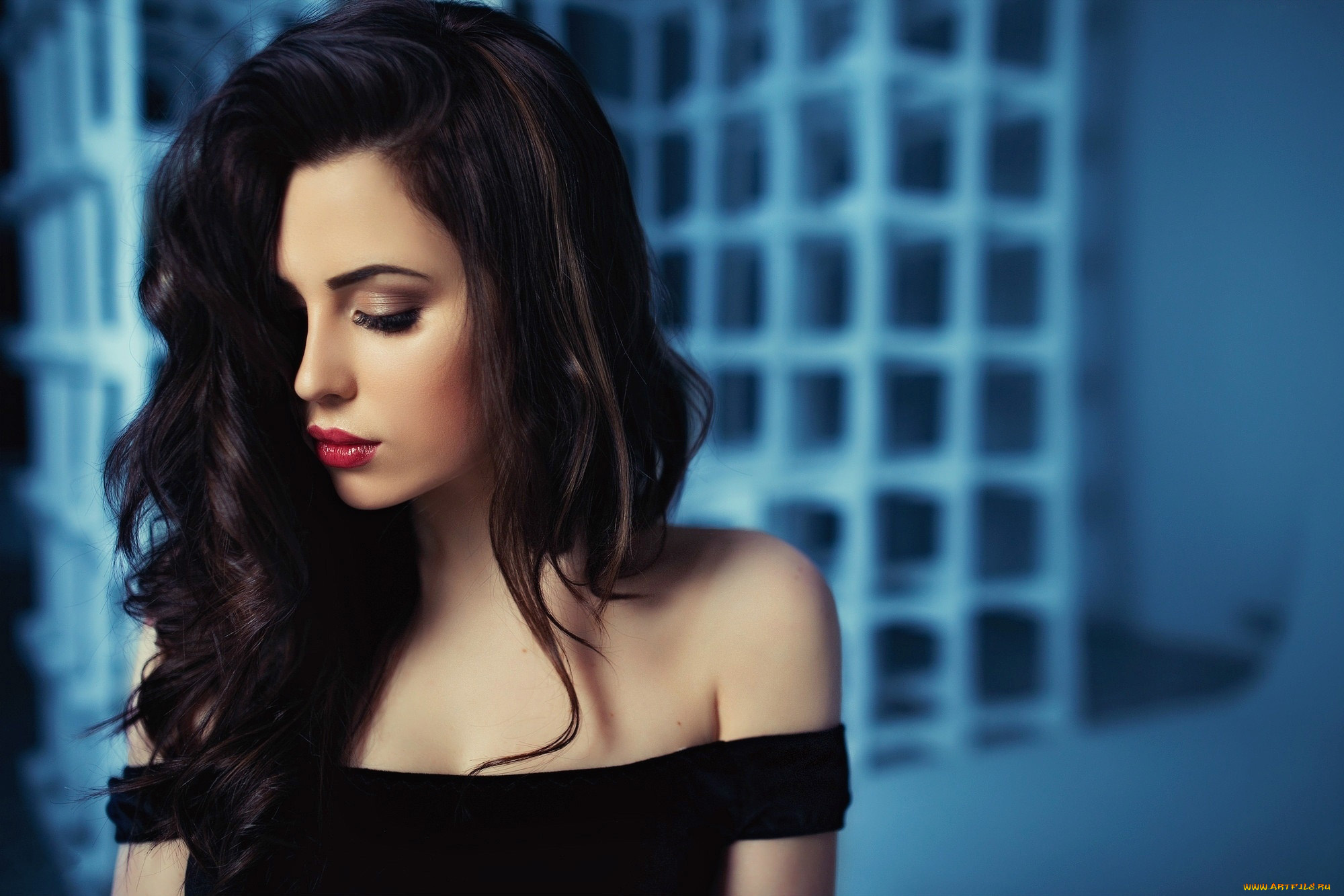 девушки, -, лица, , портреты, брюнетка