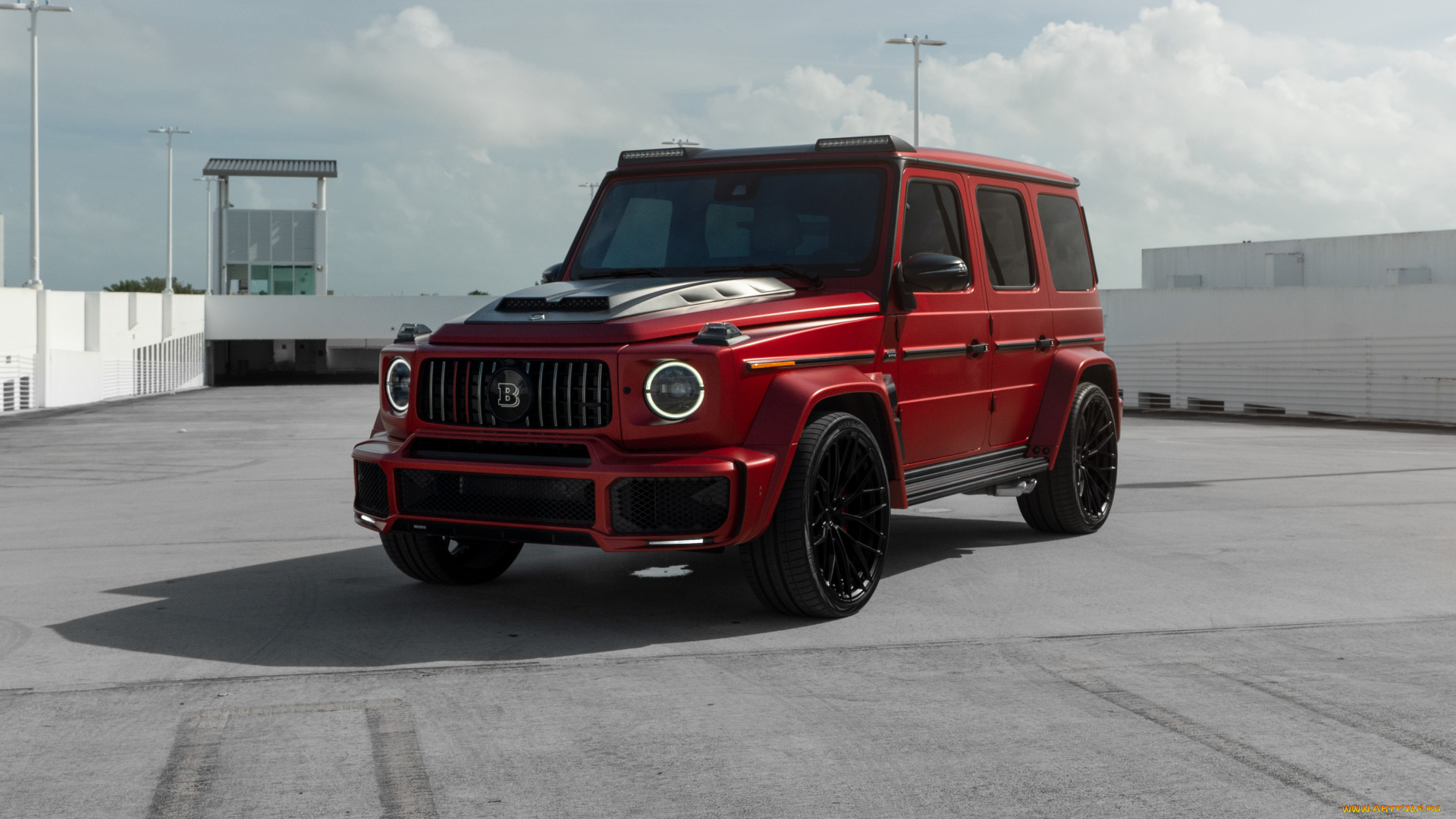 mercedes-benz, gelendewagen, автомобили, mercedes-benz, mercedes, brabus, red, g, class, parking, gelendewagen