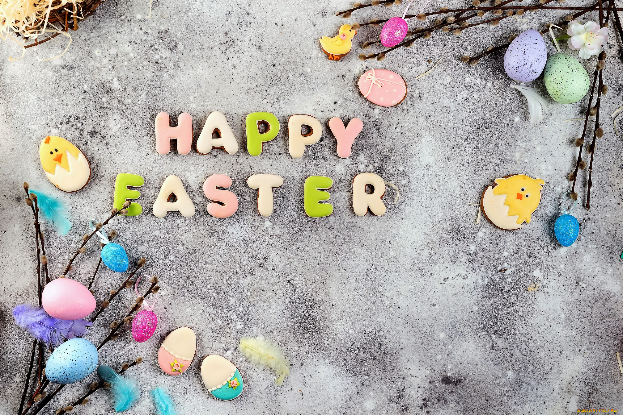 праздничные, пасха, яйца, верба, перья