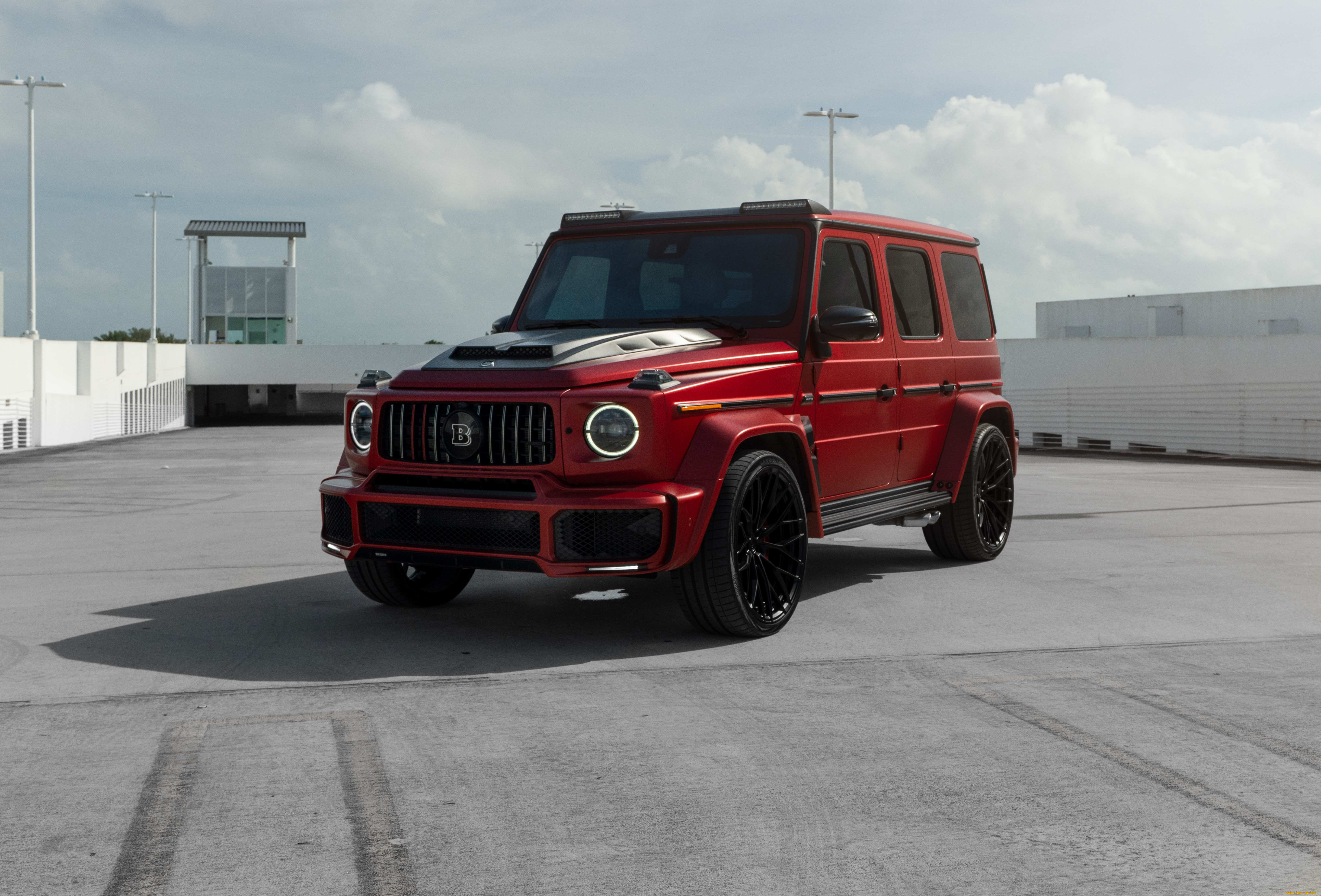mercedes-benz, gelendewagen, автомобили, mercedes-benz, mercedes, brabus, red, g, class, parking, gelendewagen