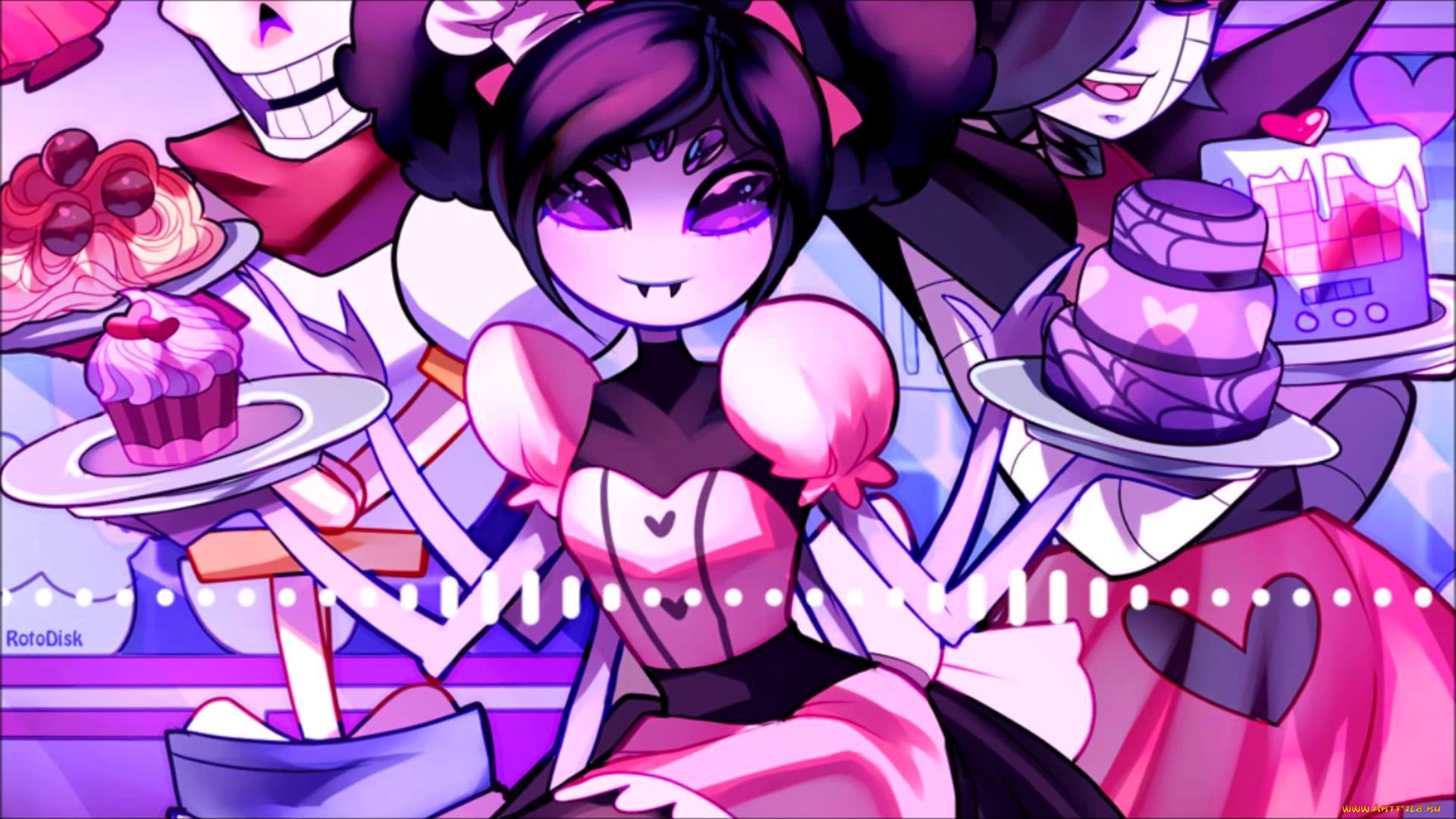 аниме, undertale, девочка, паук