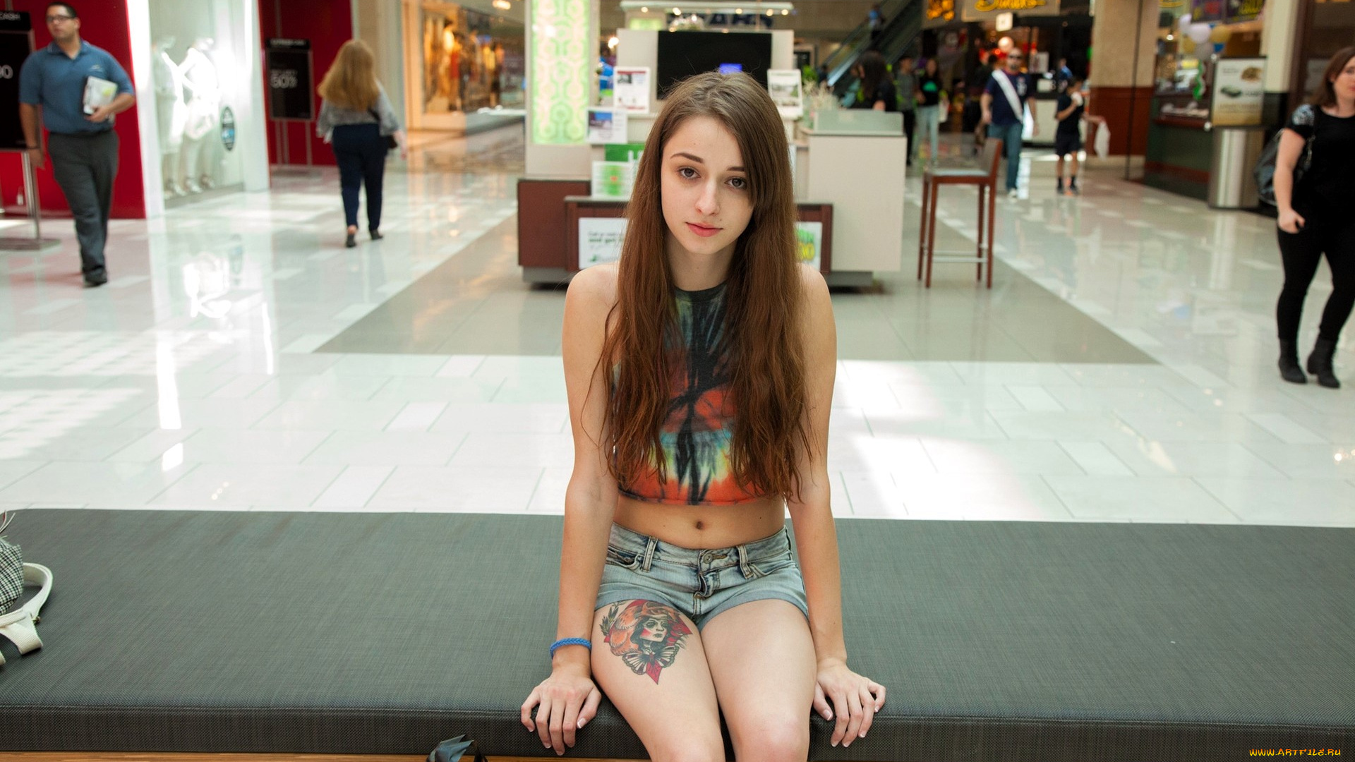 девушки, -, брюнетки, , шатенки, шатенка, топ, шорты, тату, магазин