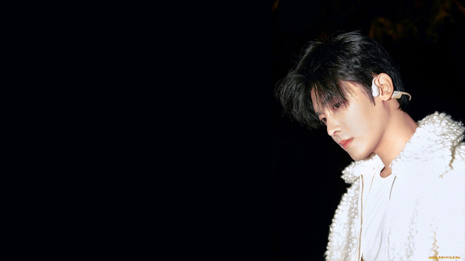 мужчины, hou, ming, hao, актер, лицо, наушник, свитер