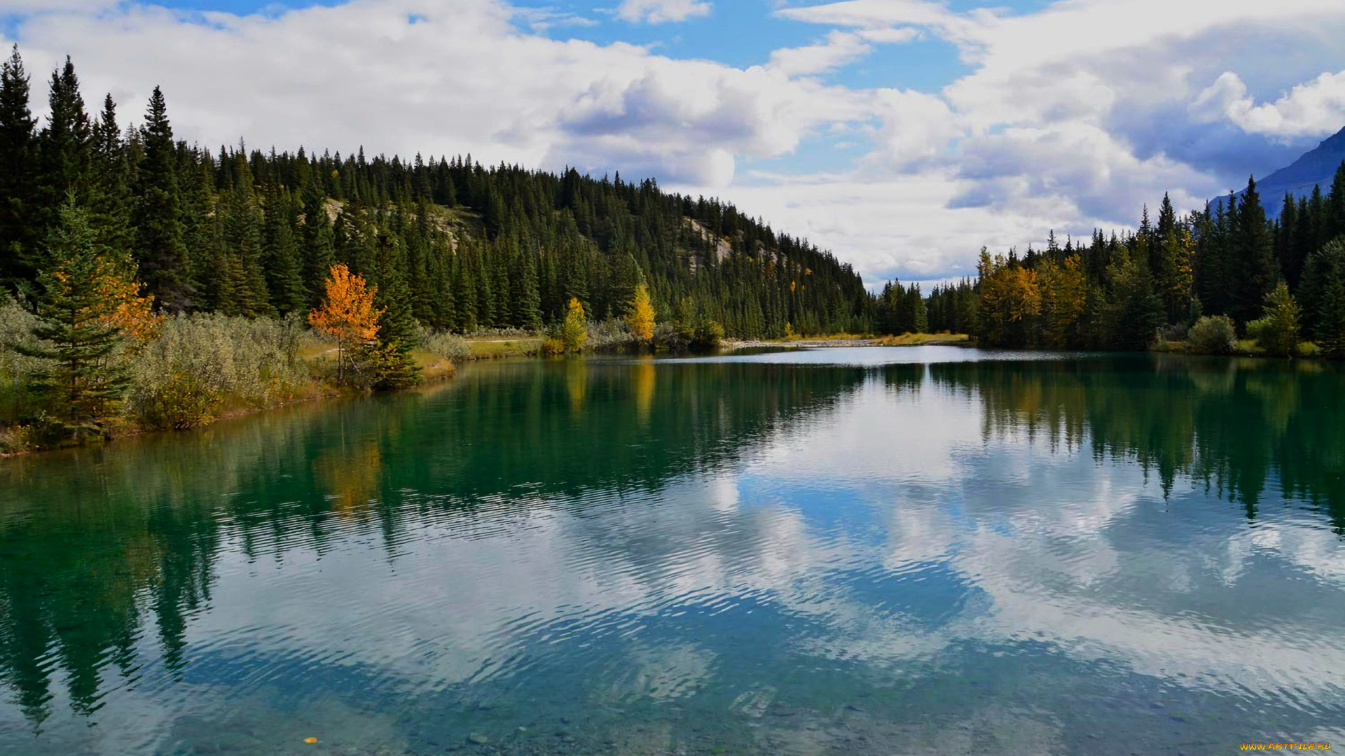 cascade, pond, banff, national, park, alberta, природа, реки, озера, cascade, pond, banff, national, park