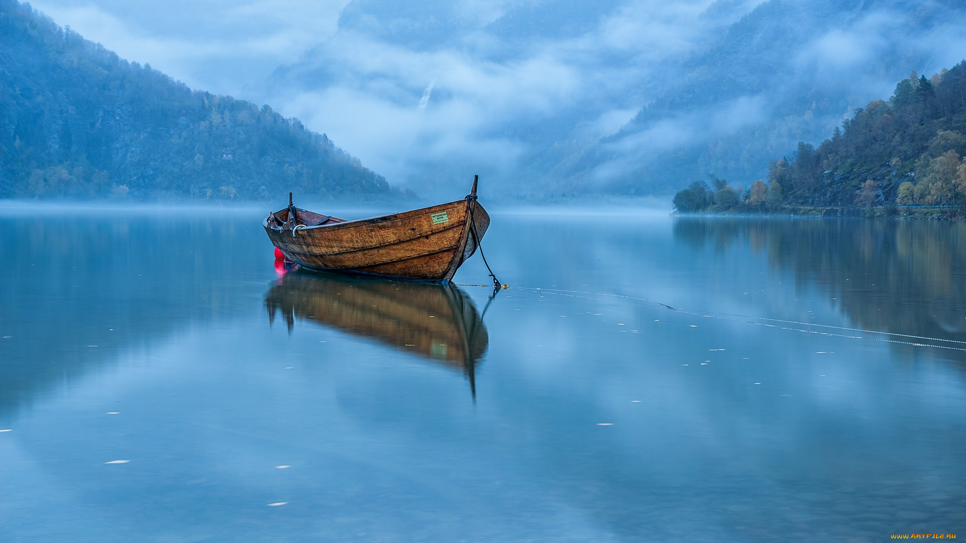 корабли, лодки, , шлюпки, озеро, лодка, туман