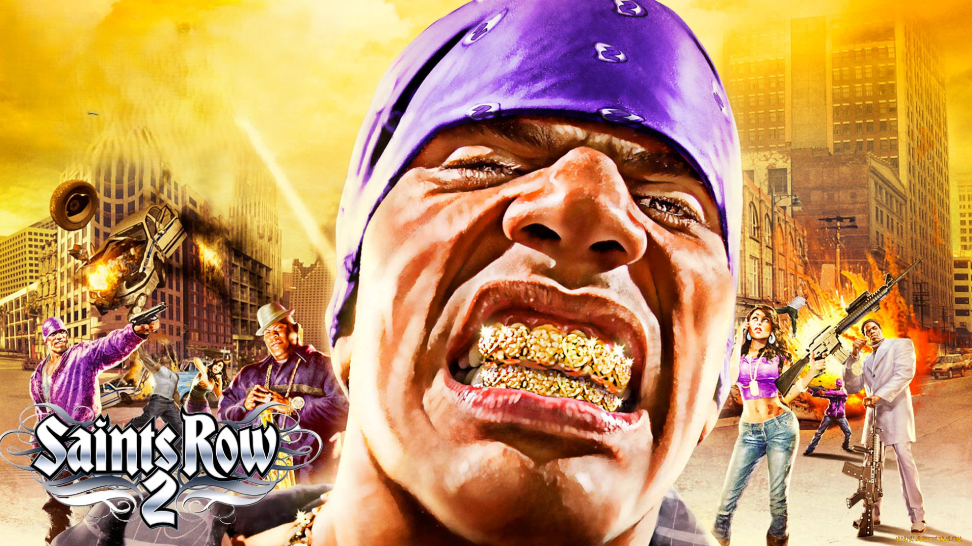 видео, игры, saint`s, row, 2, город, люди, бандиты, лицо, зубы