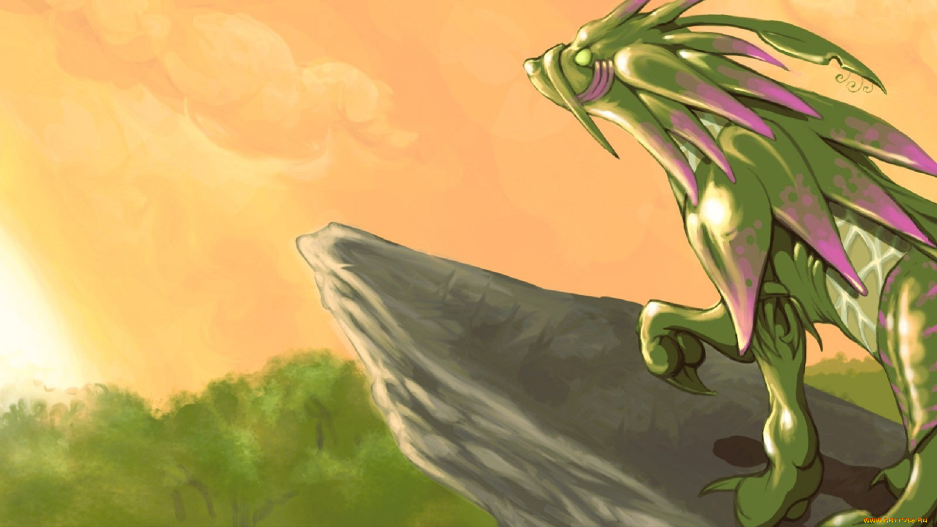 видео, игры, twin, skies, животное, существо, скала, деревья