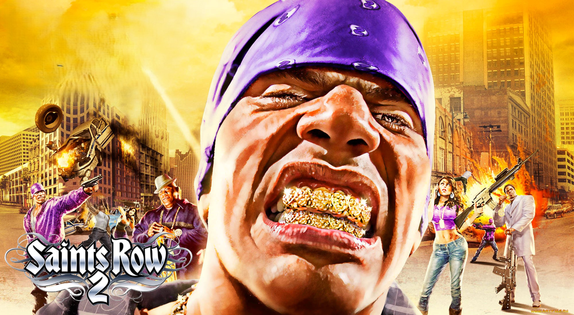 видео, игры, saint`s, row, 2, город, люди, бандиты, лицо, зубы