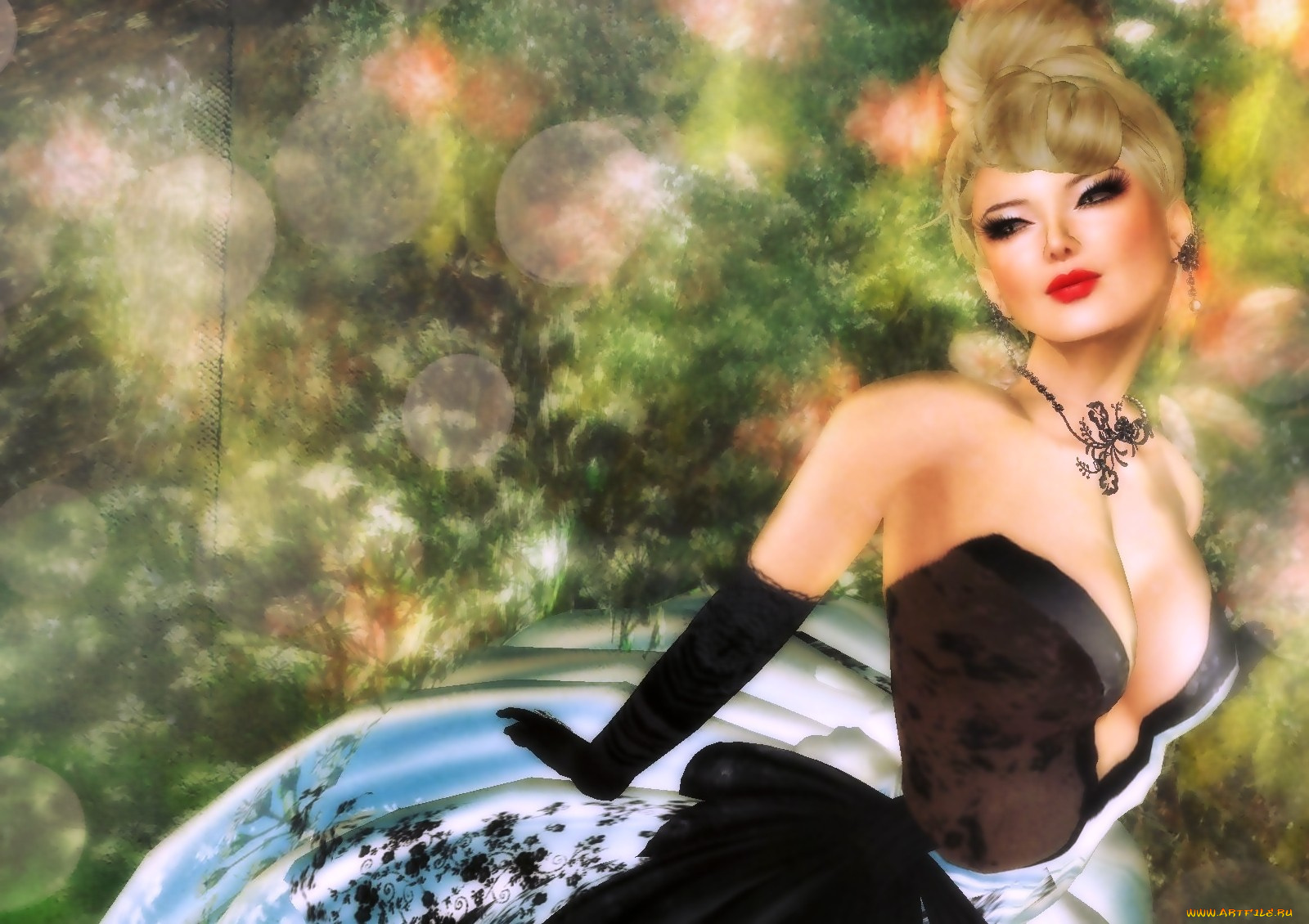 3д, графика, people, люди, платье, девушка