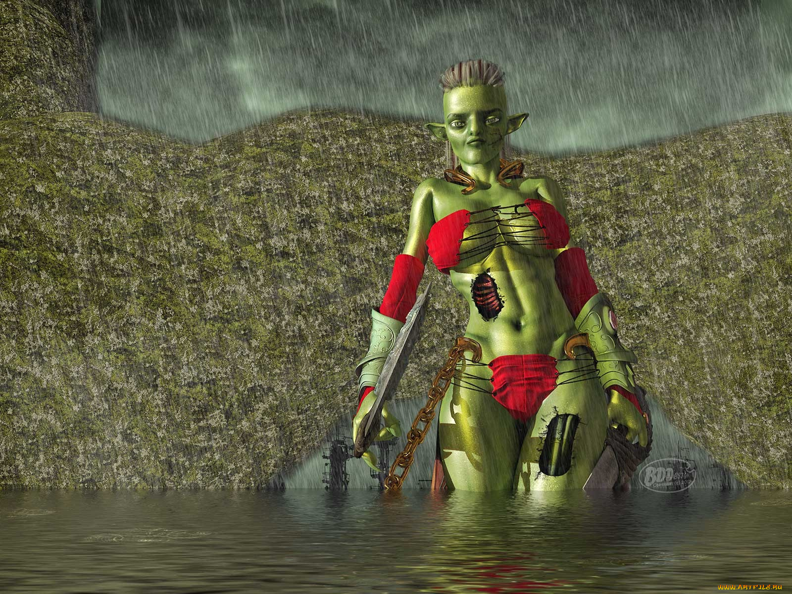 3д, графика, creatures, существа, существо, вода