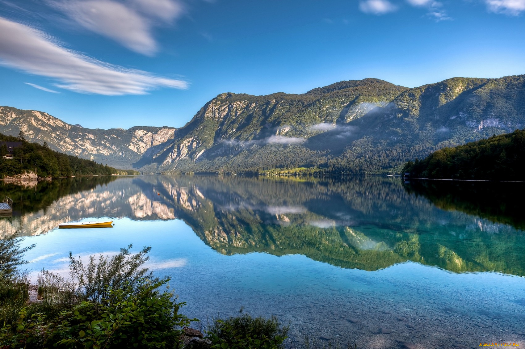 природа, реки, озера, отражение, вода, горы