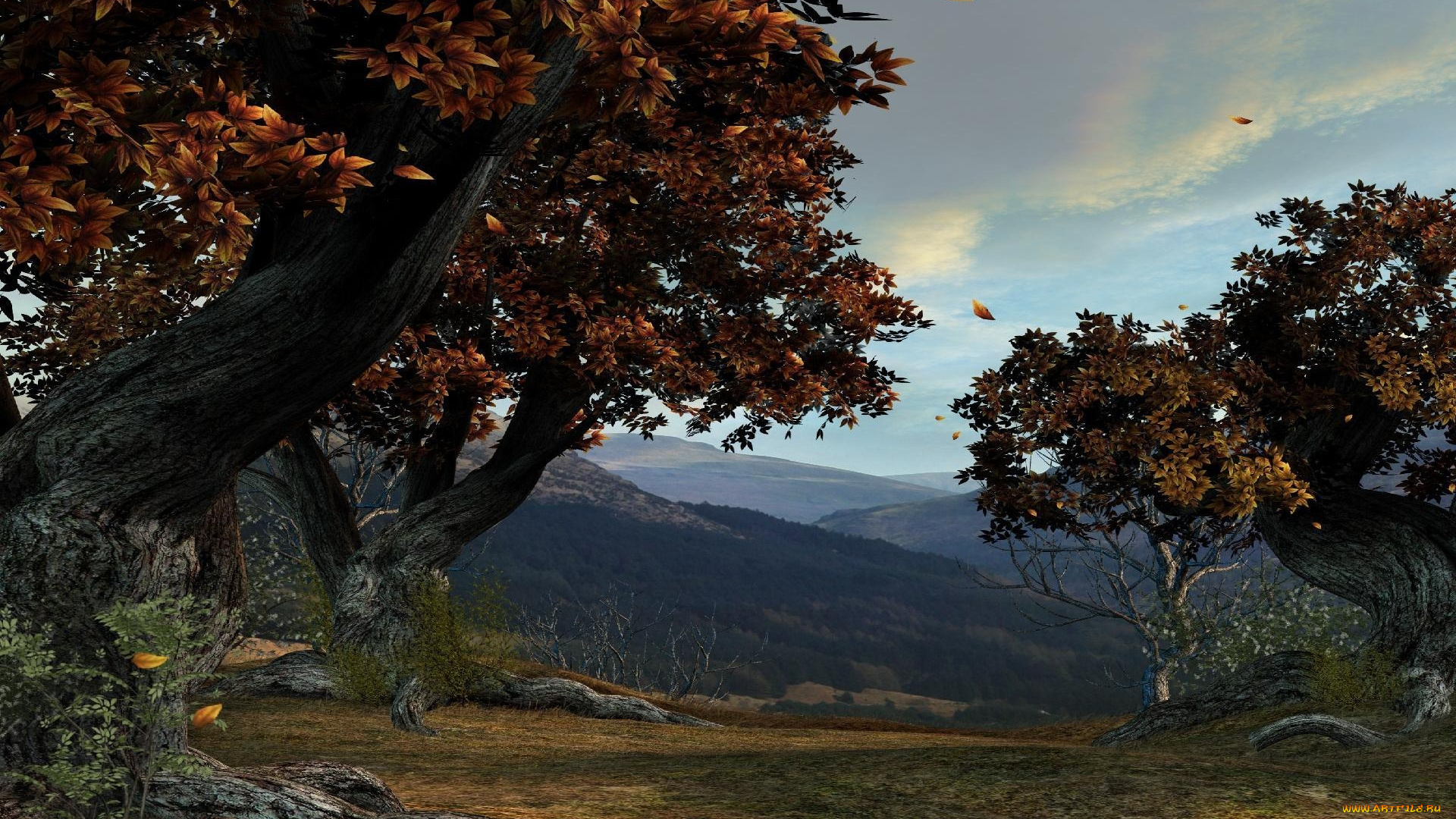 3д, графика, nature, landscape, природа, горы, простор