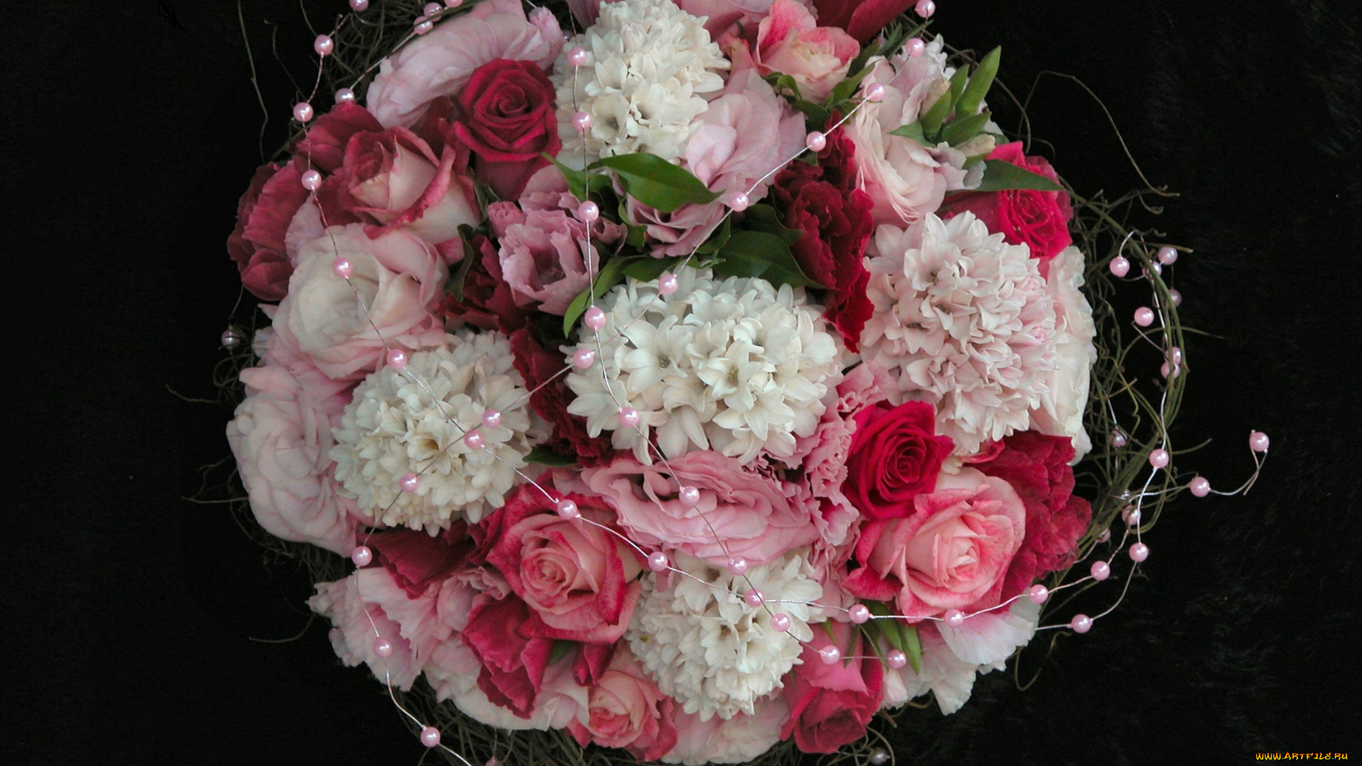 цветы, букеты, композиции, гиацинты, розы, эустома