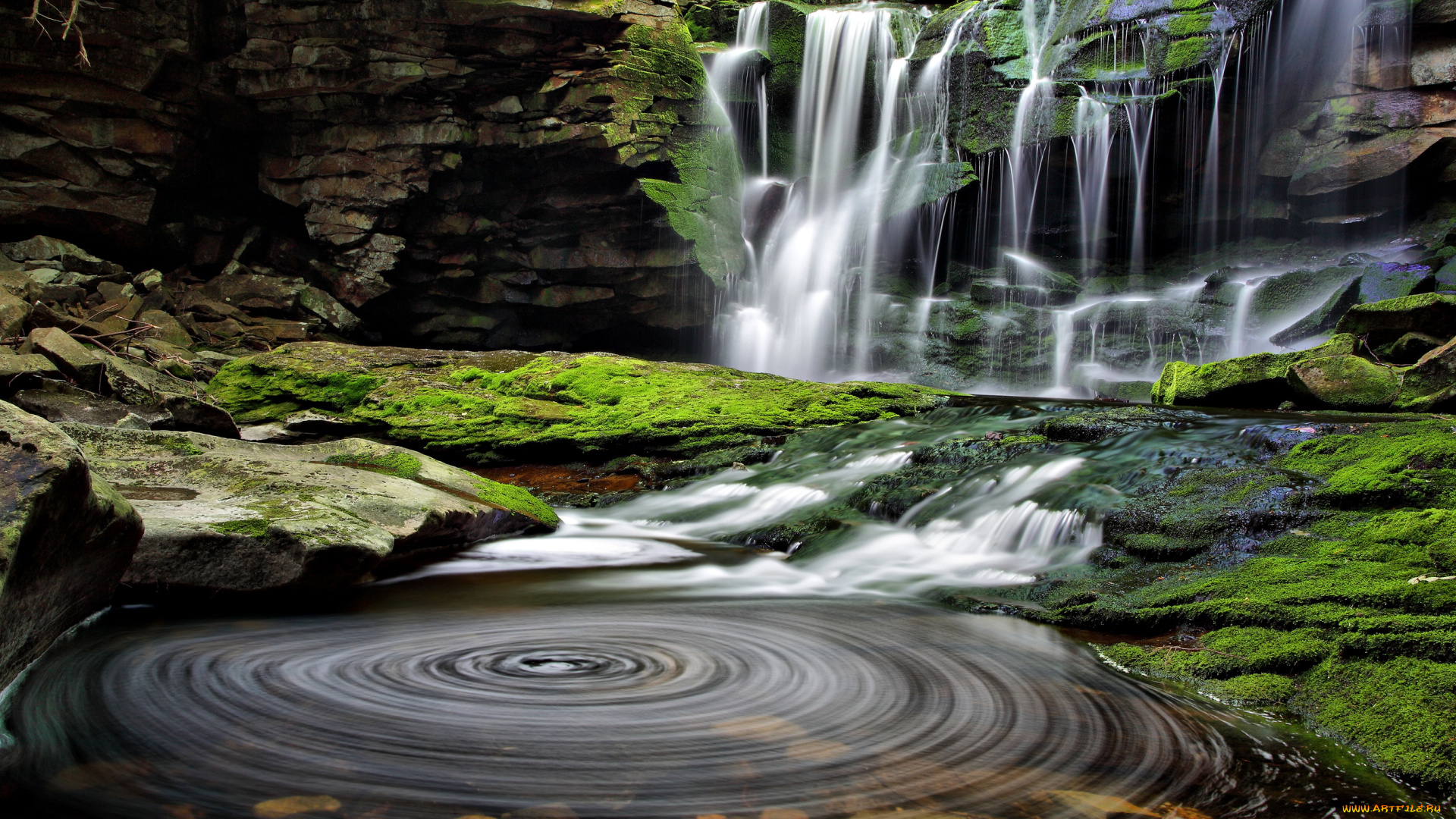 природа, водопады, alluring, cascades, blackwater, falls, state, park, usa