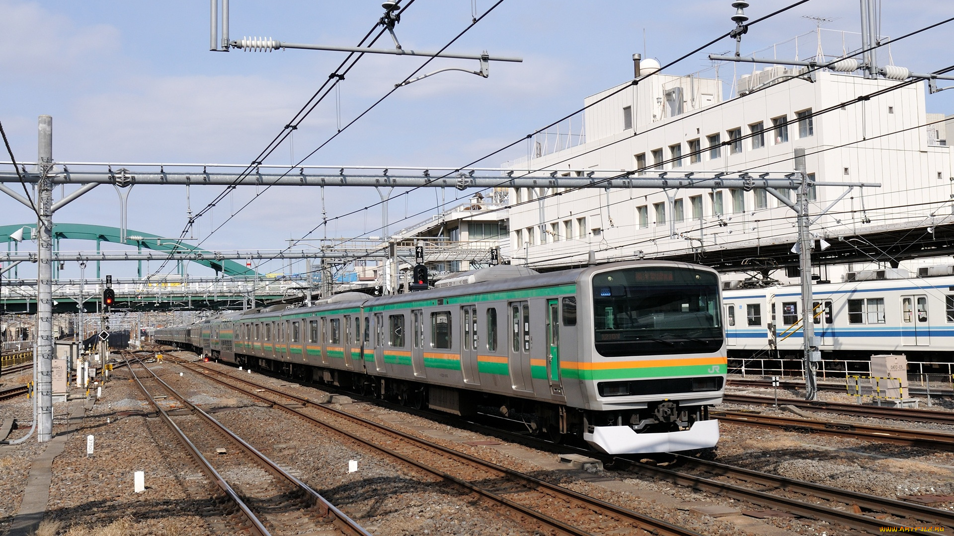 техника, электрички, рельсы, дом