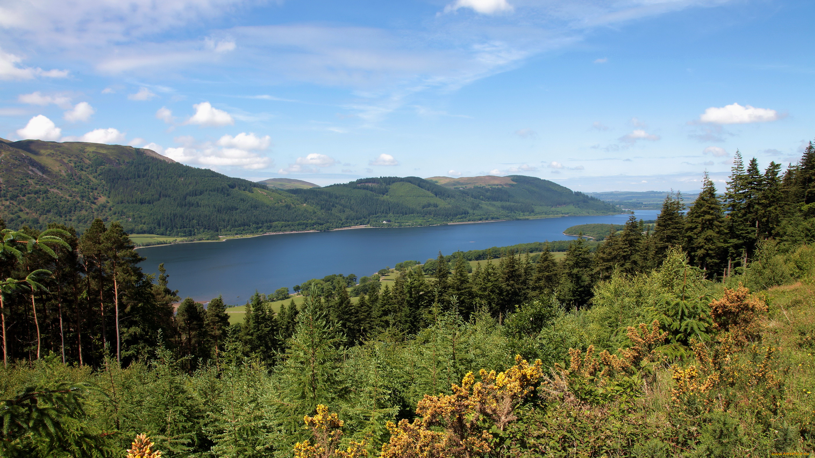 природа, реки, озера, the, lake, district, national, park, england, cumbria